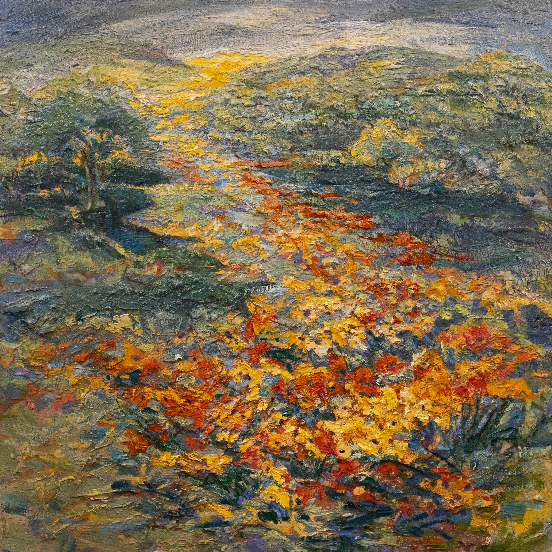   Field of Flowers   30" x 30"   Oil on canvas  