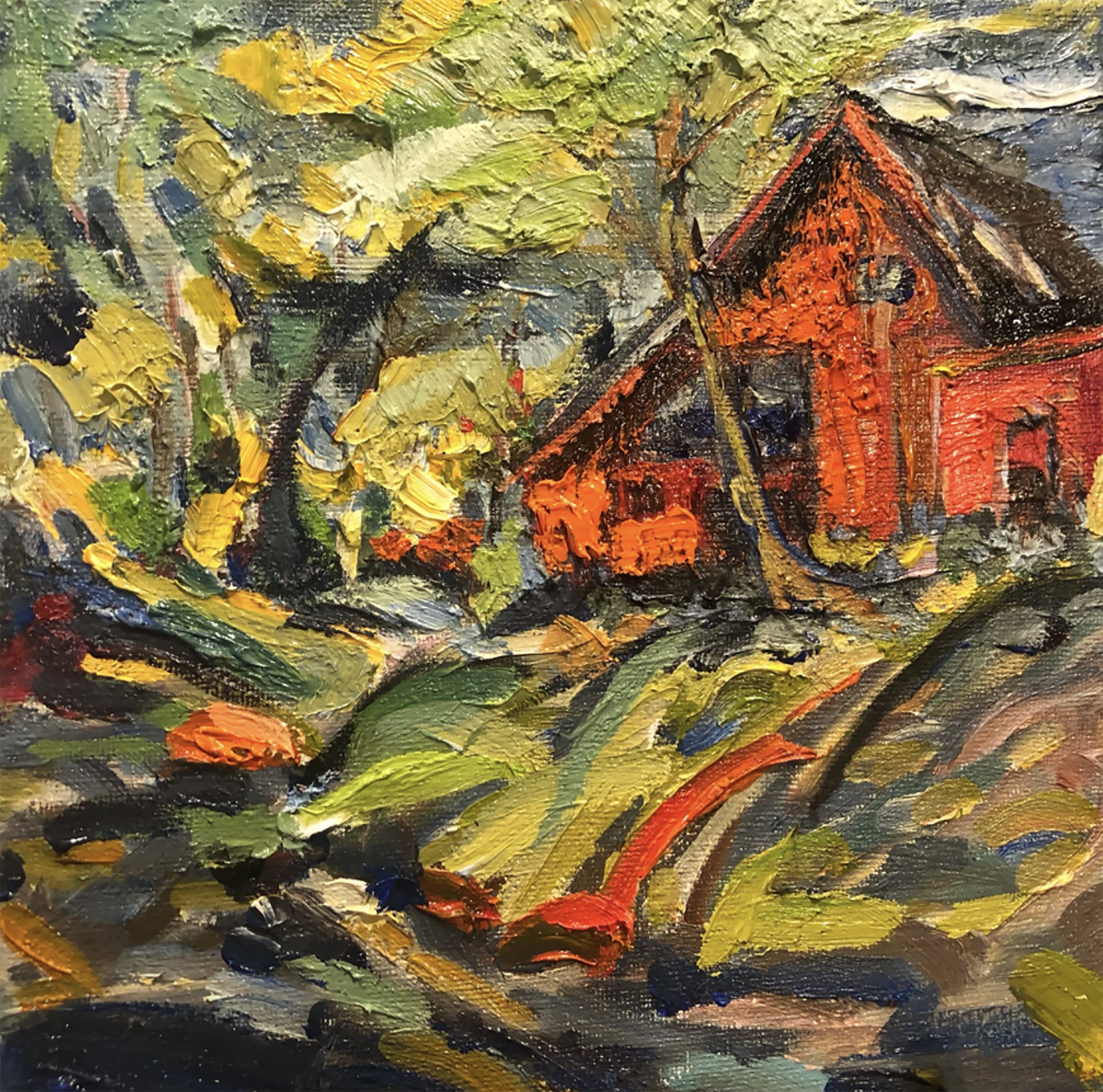   SOLD    Moving in Nature    8" x 8"   Oil on wood panel 