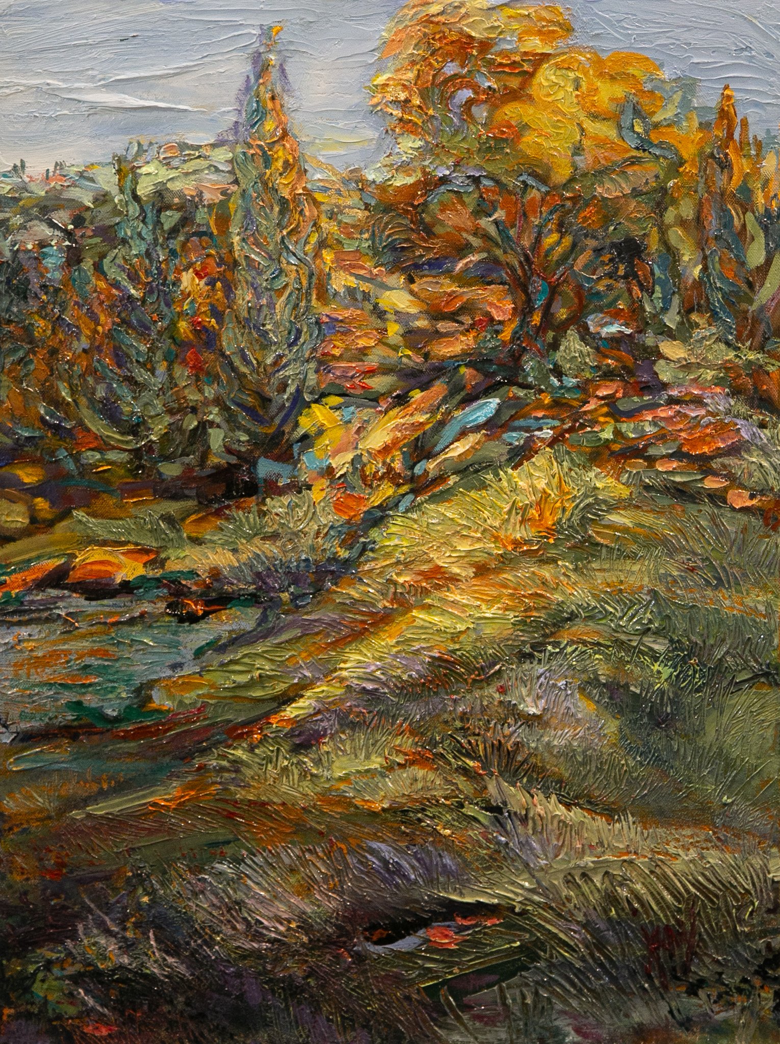   SOLD    Green Grassy Hillside   Oil on canvas  24” x 18”   