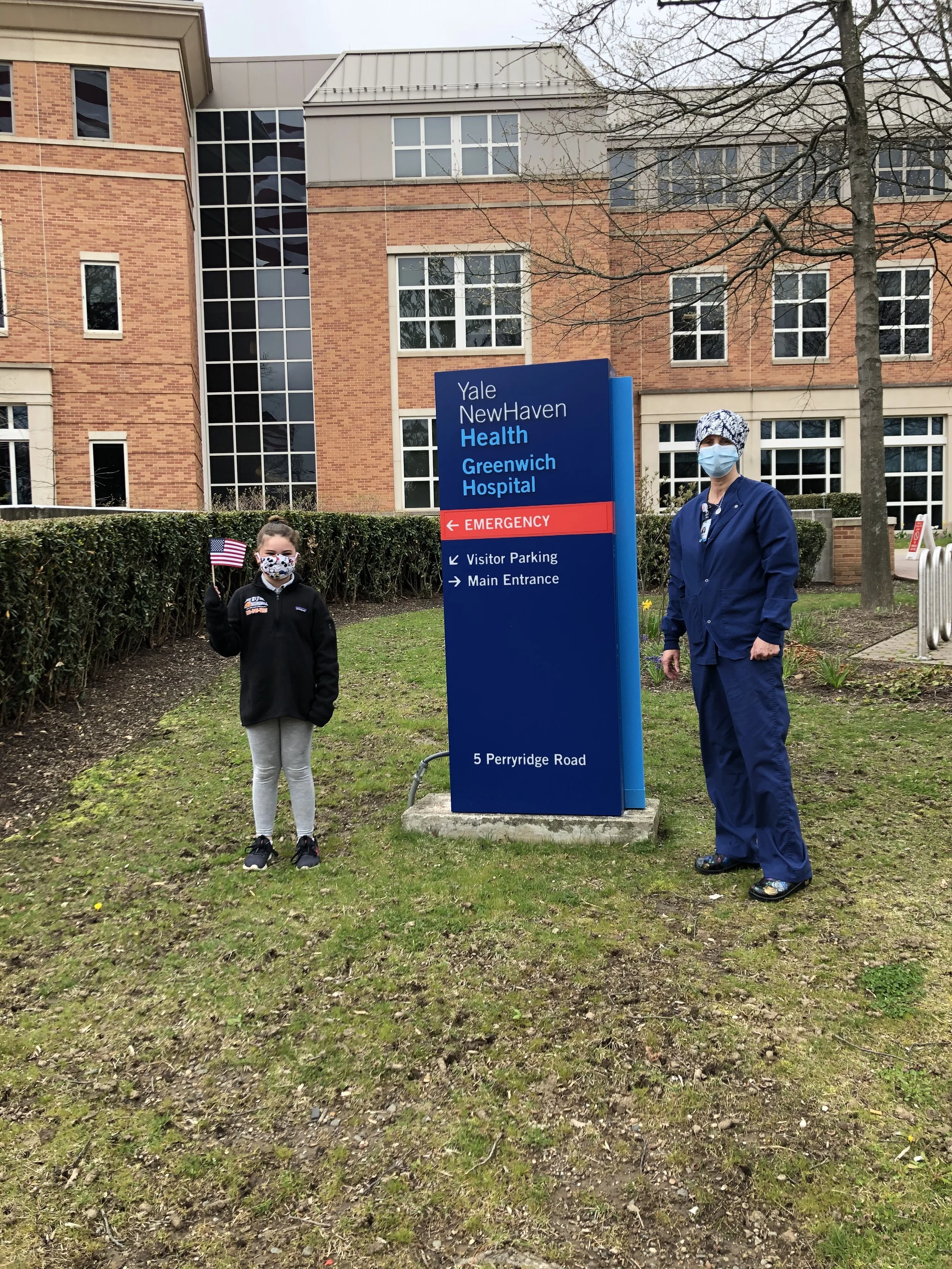 KJ Tree Service CEO niece with Greenwich Hospital nurse.