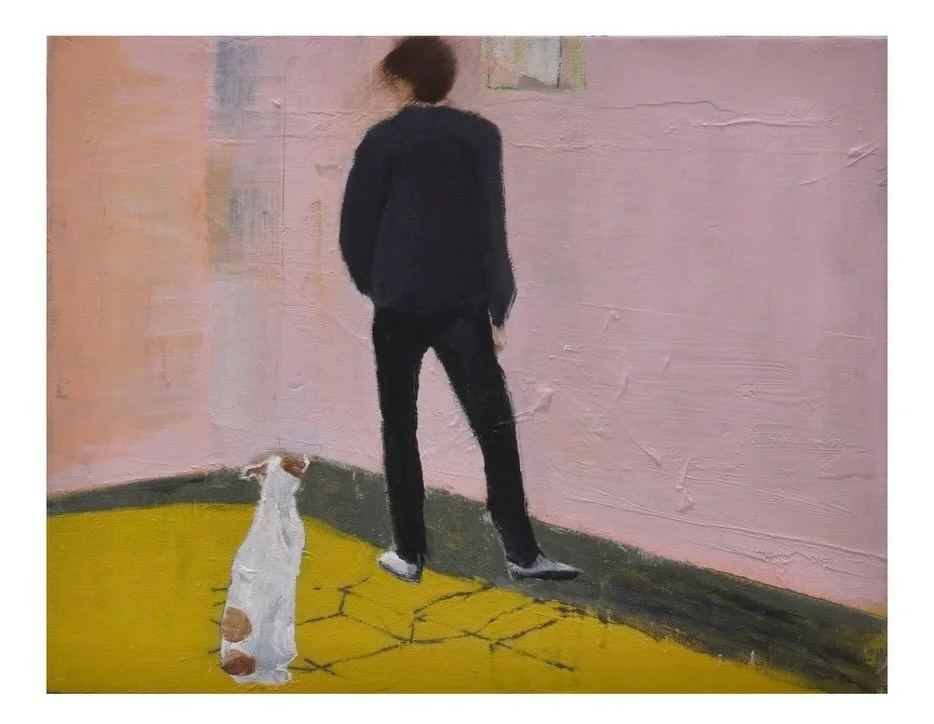 My work focuses on the people, places and animals who come into my life, especially when a posture or gesture suggests meaning that feels resonant with a collective mood. This painting is of @davidhowley a talented folk artist from Ireland and our do