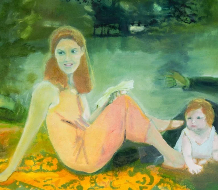 Happy Mothers Day to all. I made this large painting as one of my children told me they were considering becoming a parent. It&rsquo;s about belonging to motherhood and painting. After Manet&rsquo;s Le Dejeuner sur l&rsquo;herbe this one&rsquo;s call