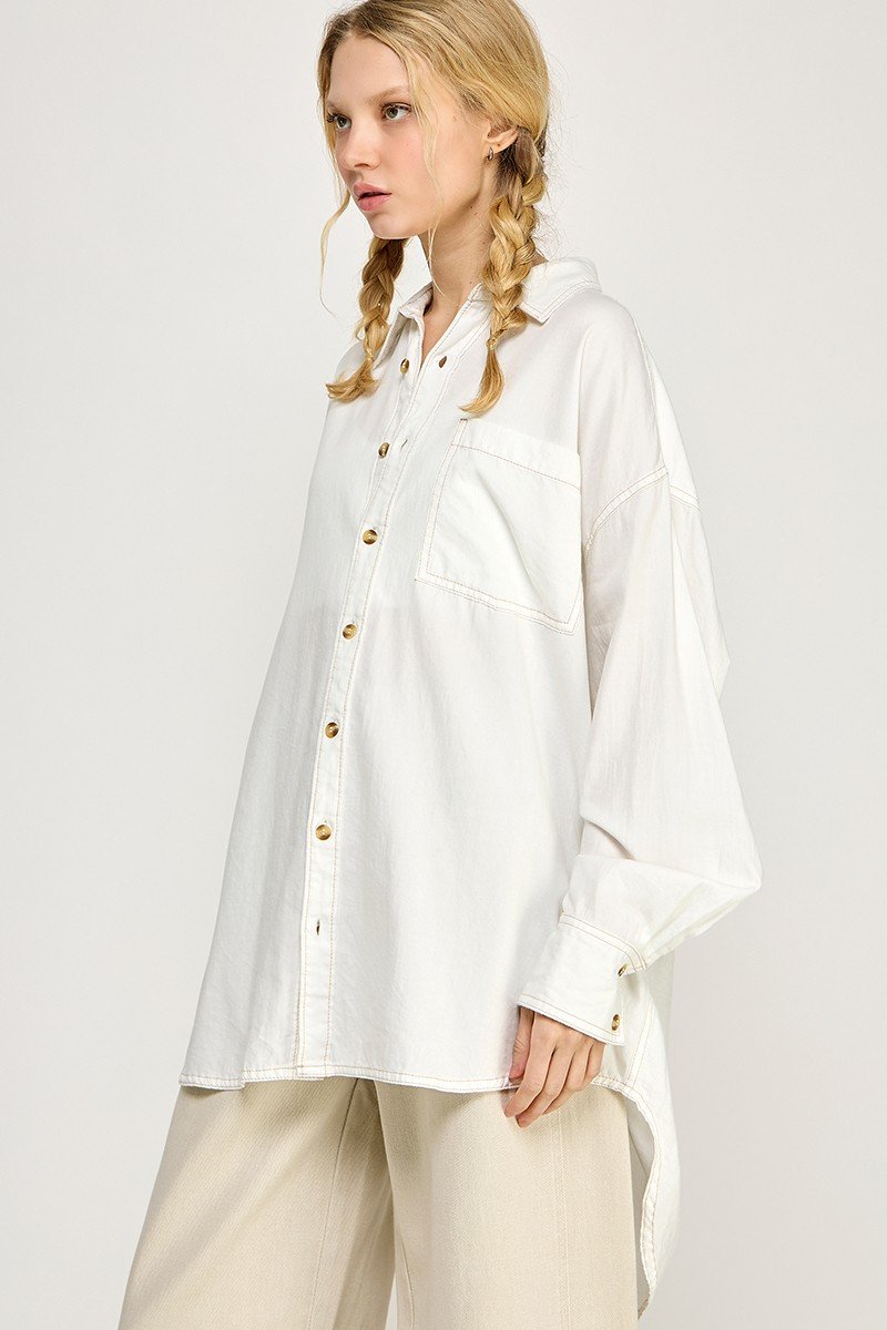 Oversized Button Down Boyfriend Shirt