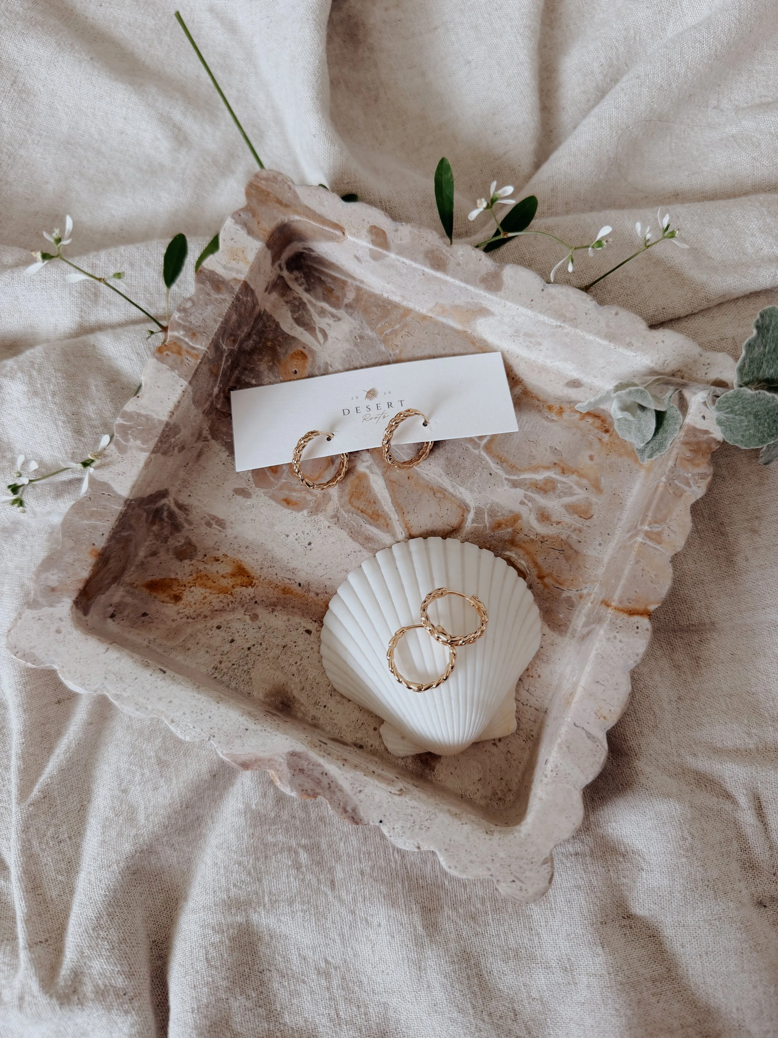 Gold Braided Hoops