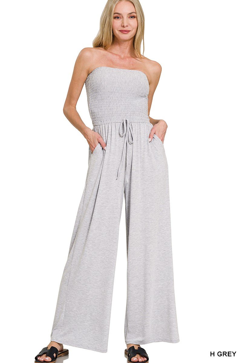 Anna Maria Strapless Jumpsuit - Gray