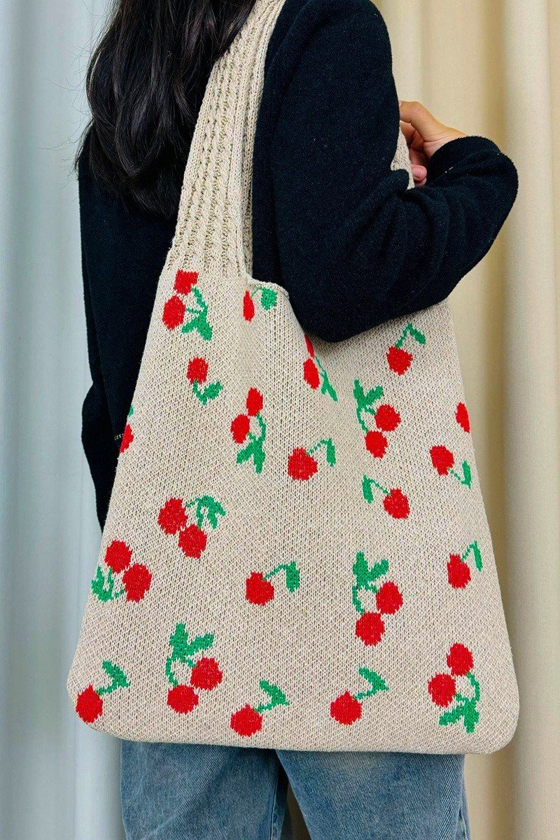 Cherry Woven Tote