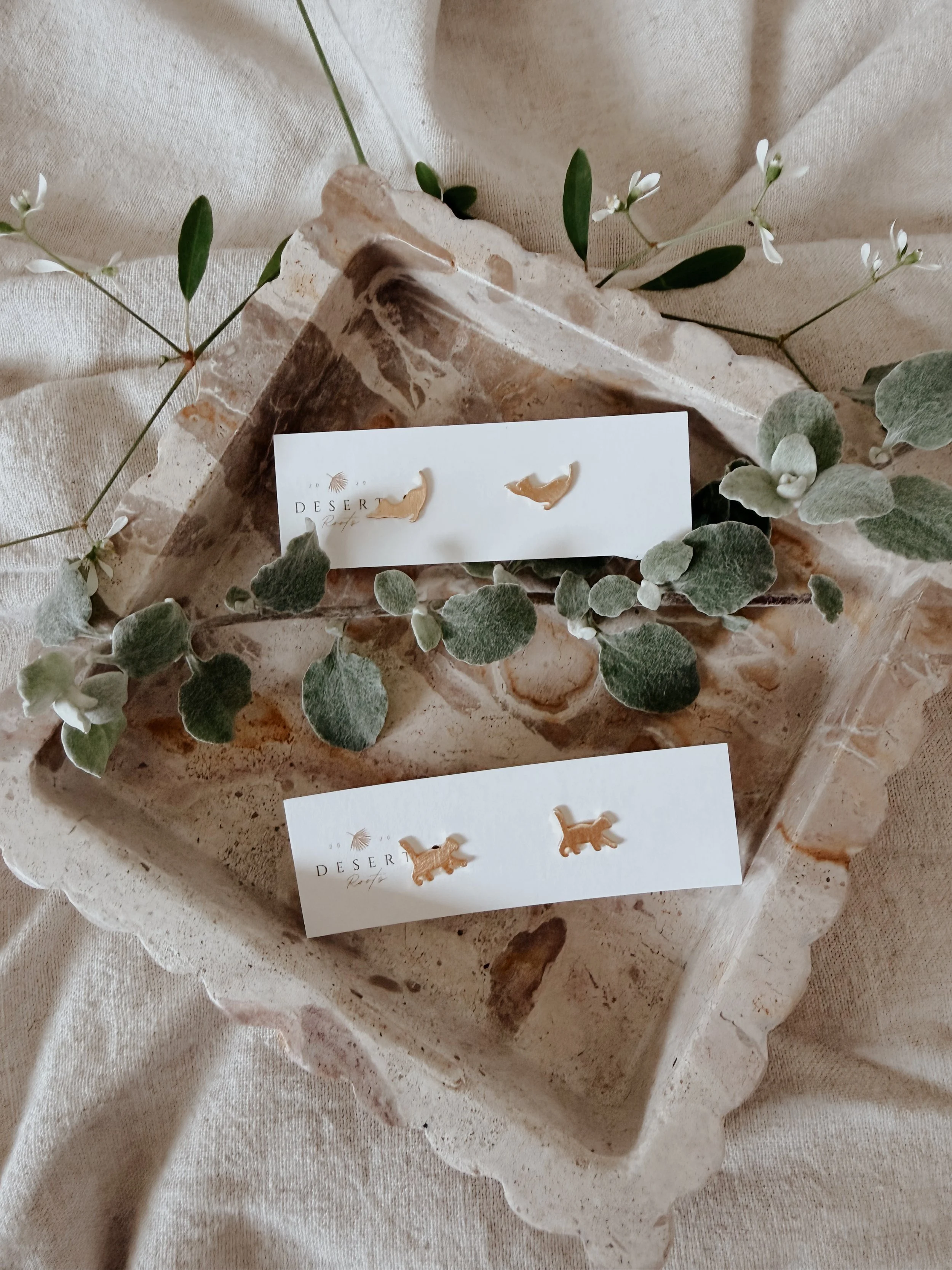 Gold Cat Studs