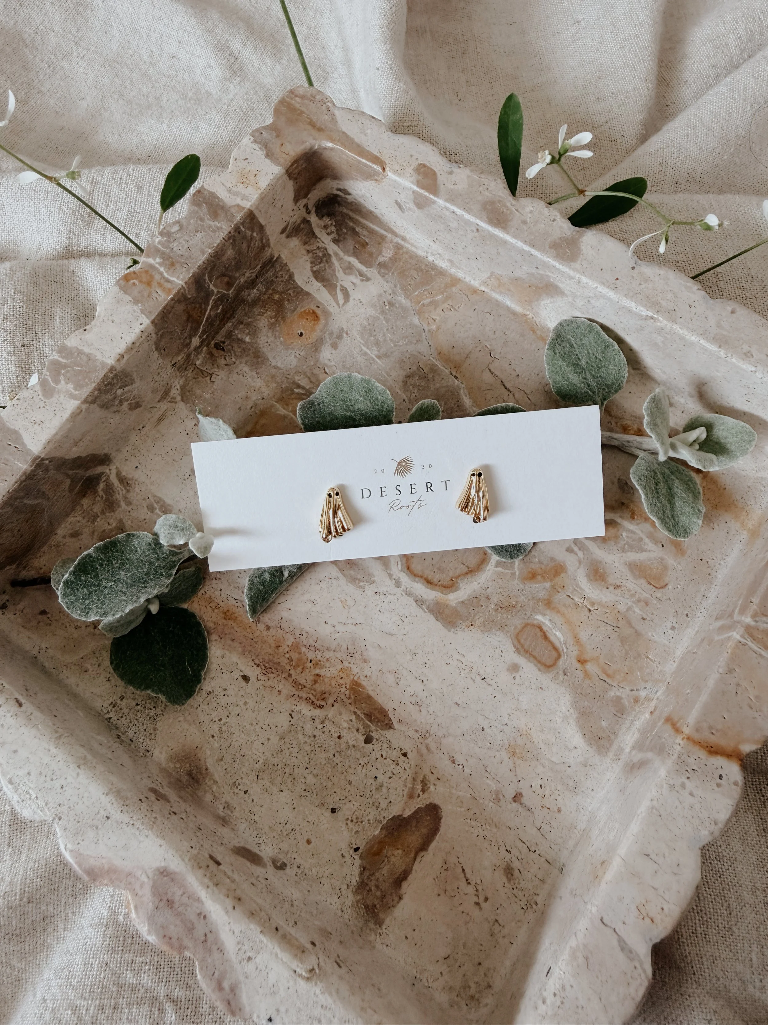 Gold Ghost Stud Earrings