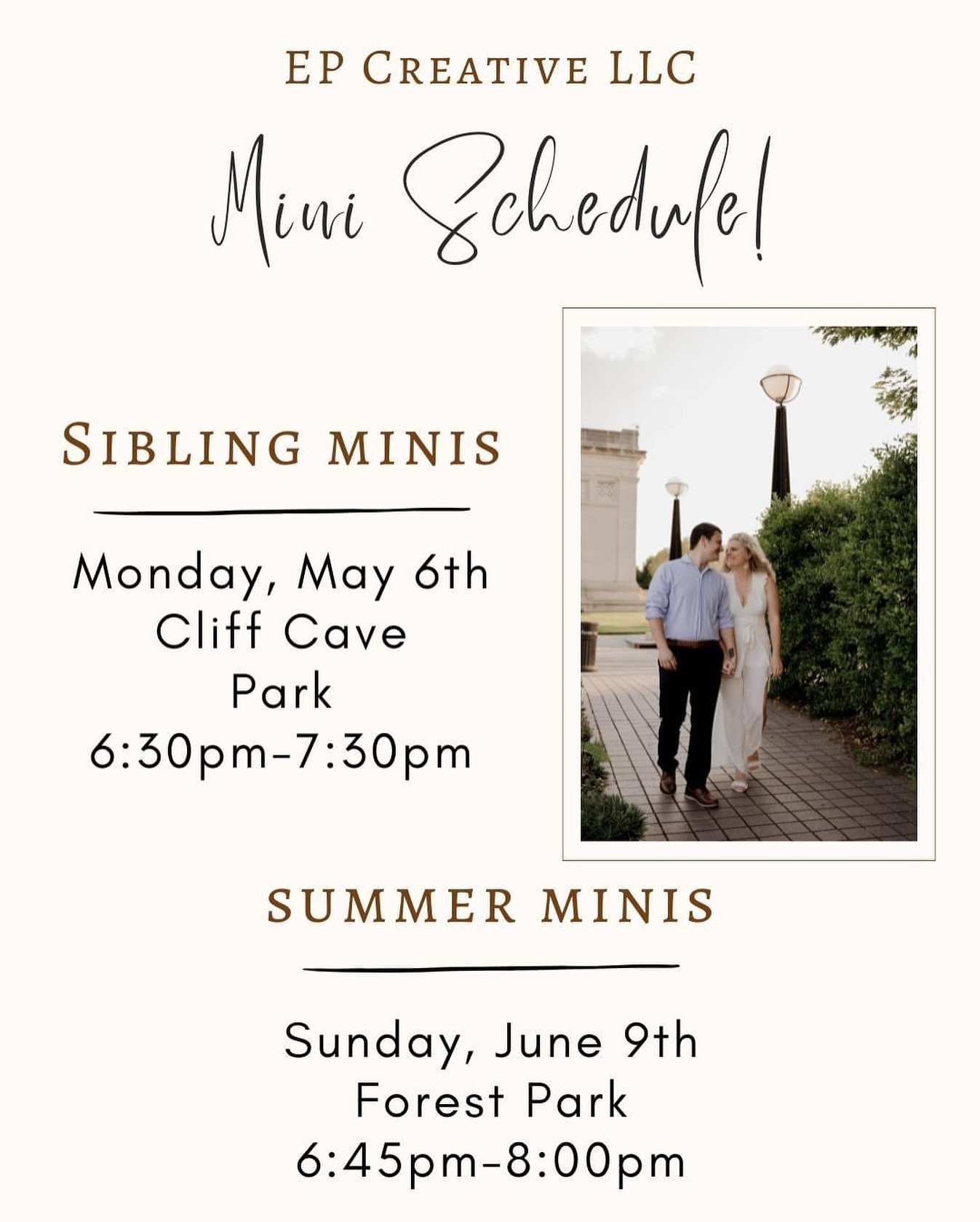 Surprise! I have created two dates for mini sessions coming up!
Sibling Minis: Monday, May 6th - Cliff Cave
*Guaranteed delivery for Mother&rsquo;s Day!*

Summer Minis: Sunday, June 9th - Forest Park

Links to book are in my bio!