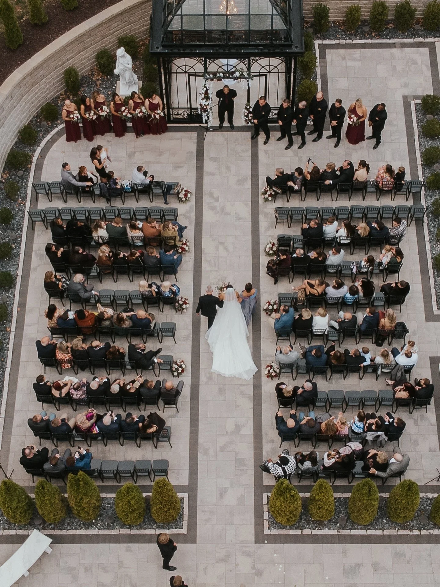 Such a beautiful fall day yesterday to celebrate Nick &amp; Emily!💍
.
#wedding #stlouiswedding #weddingphotographer #stlweddingphotographer #dronephotography #bride #groom @completeweddingstl