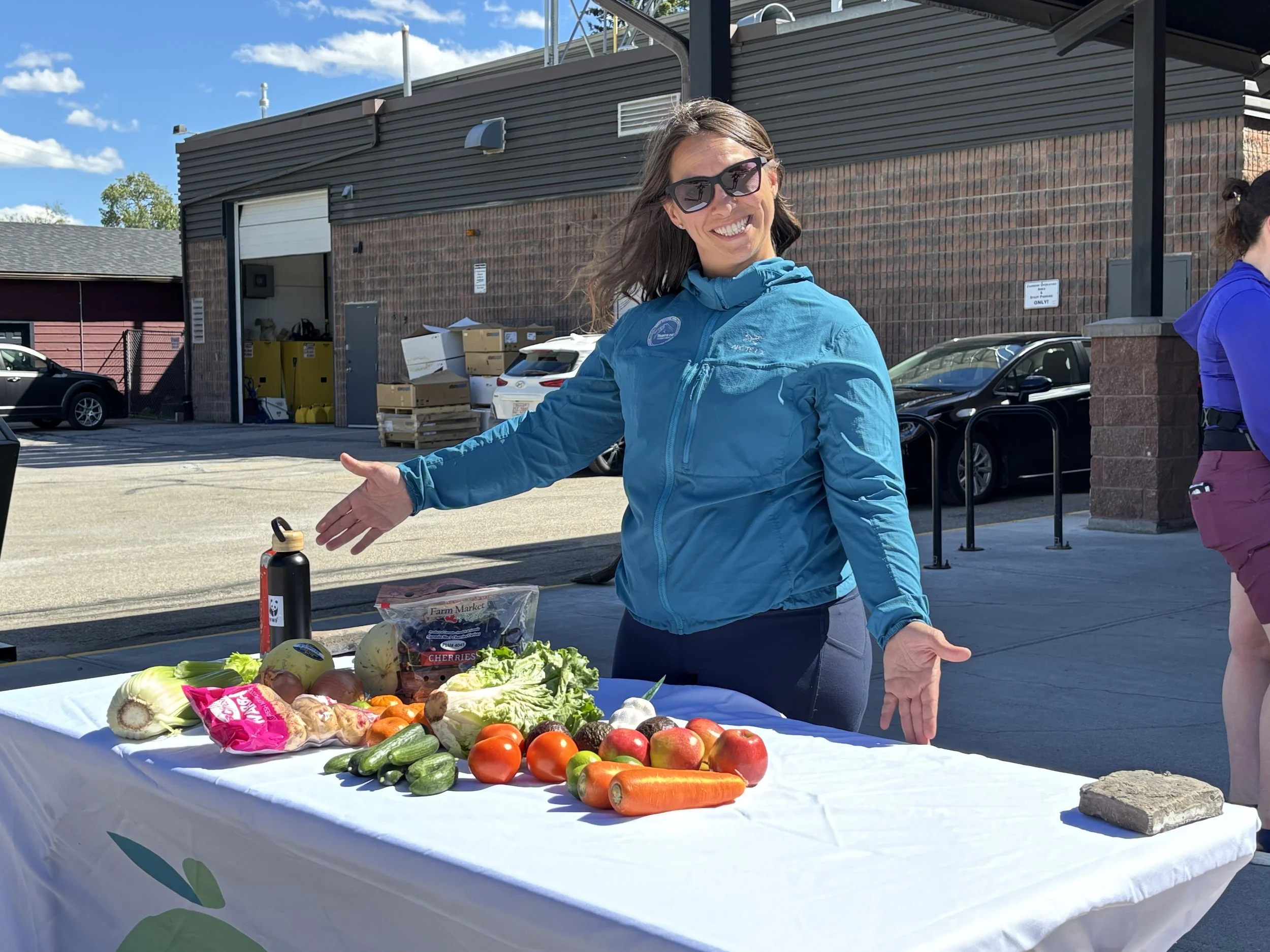 Michelle Backhouse of the Bow Valley Food Alliance distributes Bow Valley Fresh Food Boxes.