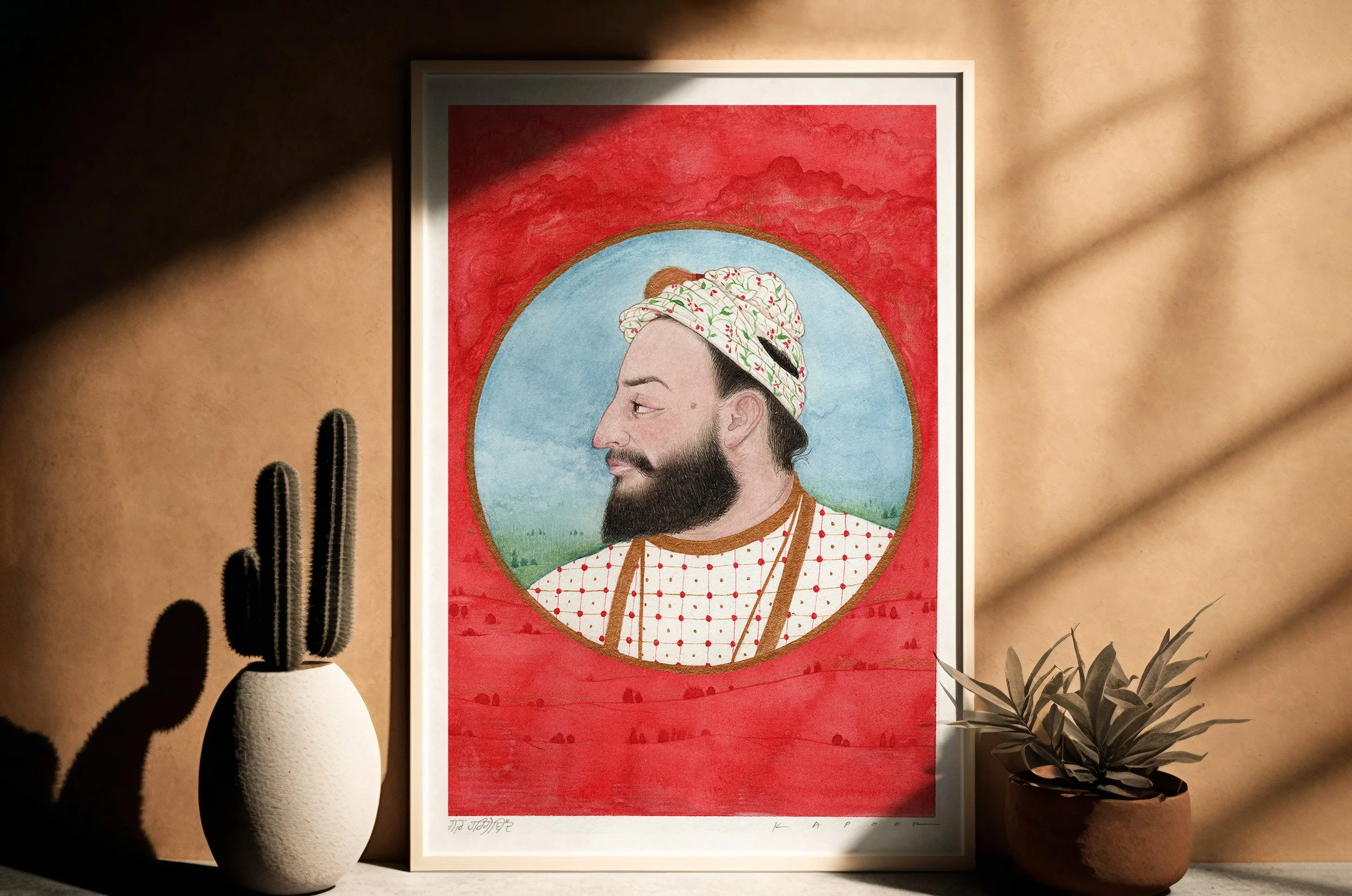 Guru Hargobind | Patshahi: 6 | Sikh Guru | Fine Art Print | Sikh Art | Sikh Painting | Indian Miniature | Indian Art