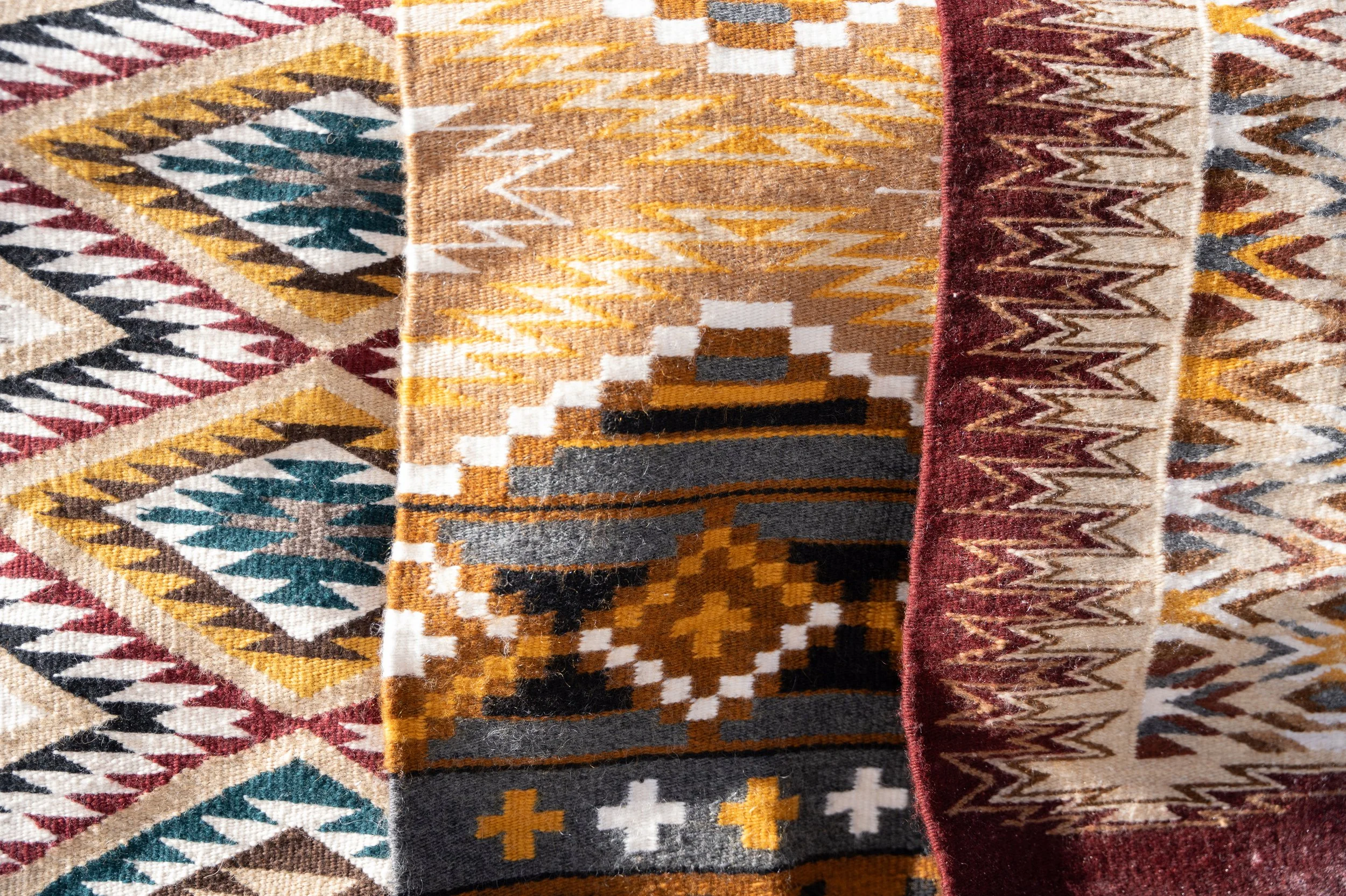 Tasheena Littleben's woven Diné rugs. 
