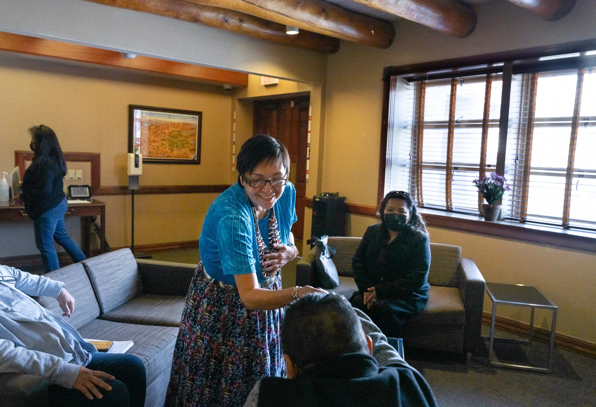 Richelle Montoya meets constituents at the Diné Nation Office of the President and Vice President. In November, 2022 Montoya was elected as the first woman vice-president of the Diné Nation.