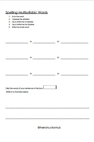 Spelling Multisyllabic Words Practice