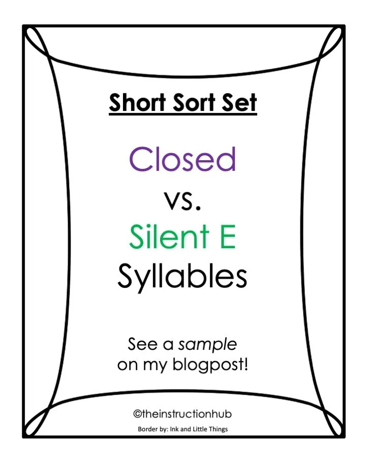 Syllable Foldable Cards The Instruction Hub Syllable Foldable Cards The Instruction Hub