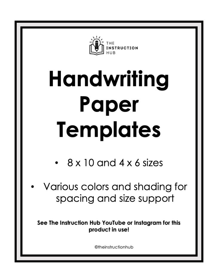 Handwriting Paper Template (Full Page)