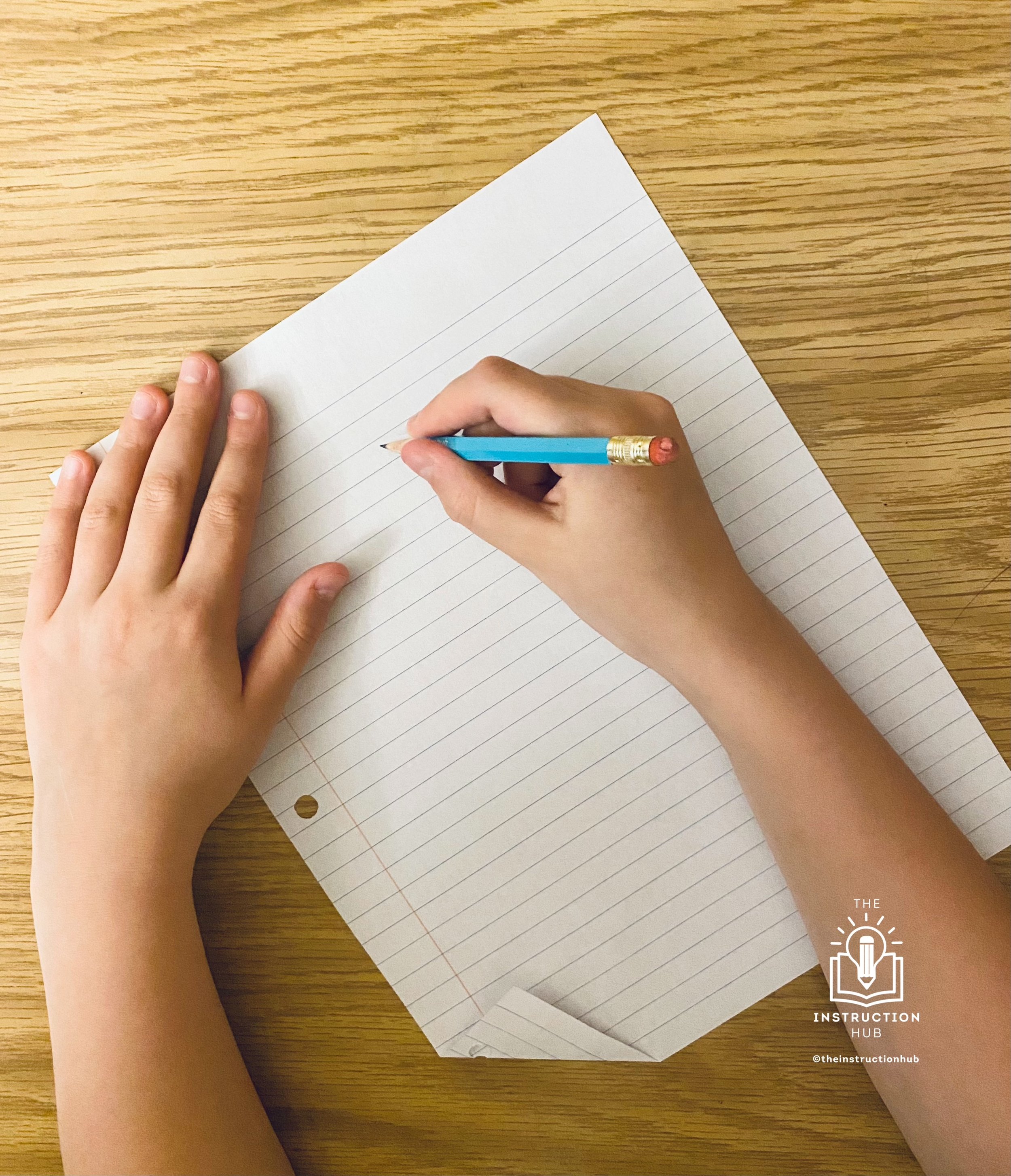 correct paper position for handwriting