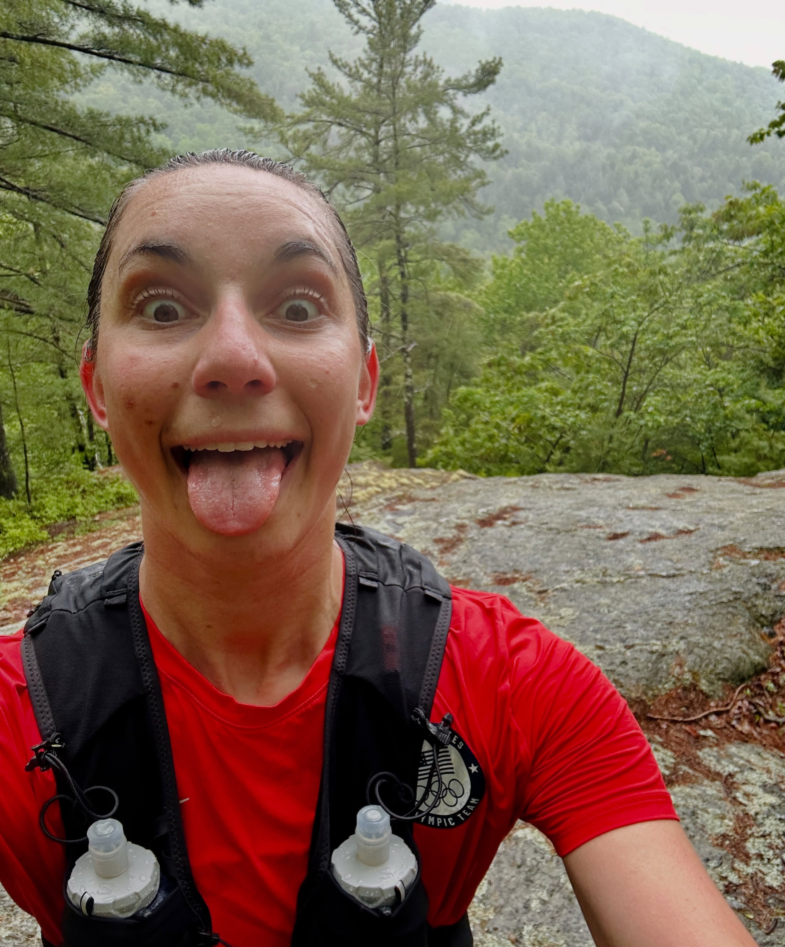 Even on the most sloppy and wet of days, I&rsquo;m not taking being able to run in the mountains for granted 😜