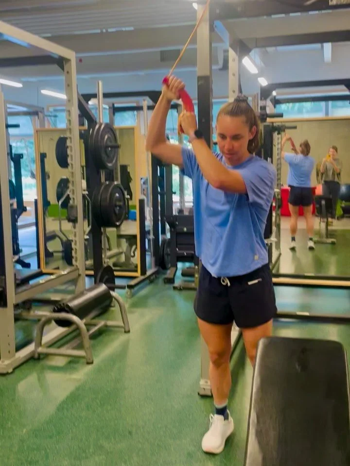 Thank you @tylenol and @womenssportsfoundation for the Athlete Recovery and Care Commitment grant! As I rehab my elbow injury, the financial support means so much so that I can get the best care from my PT @briepike along with other the rehab expense