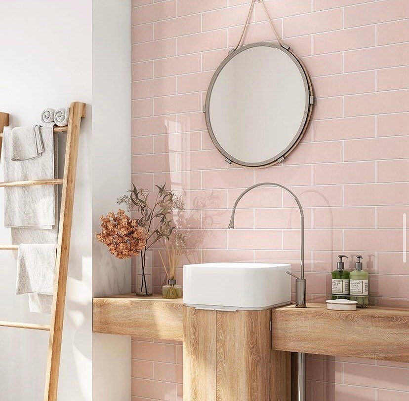 The most popular Pink tile! The Rosie subway tile by @country_floors is a subtle pink yet so elegant. This durable ceramic tile is perfect for bathrooms, living rooms, and kitchens 💕
&bull;
&bull;
&bull;
&bull;
&bull;
#artoftileandstone #countryfloo