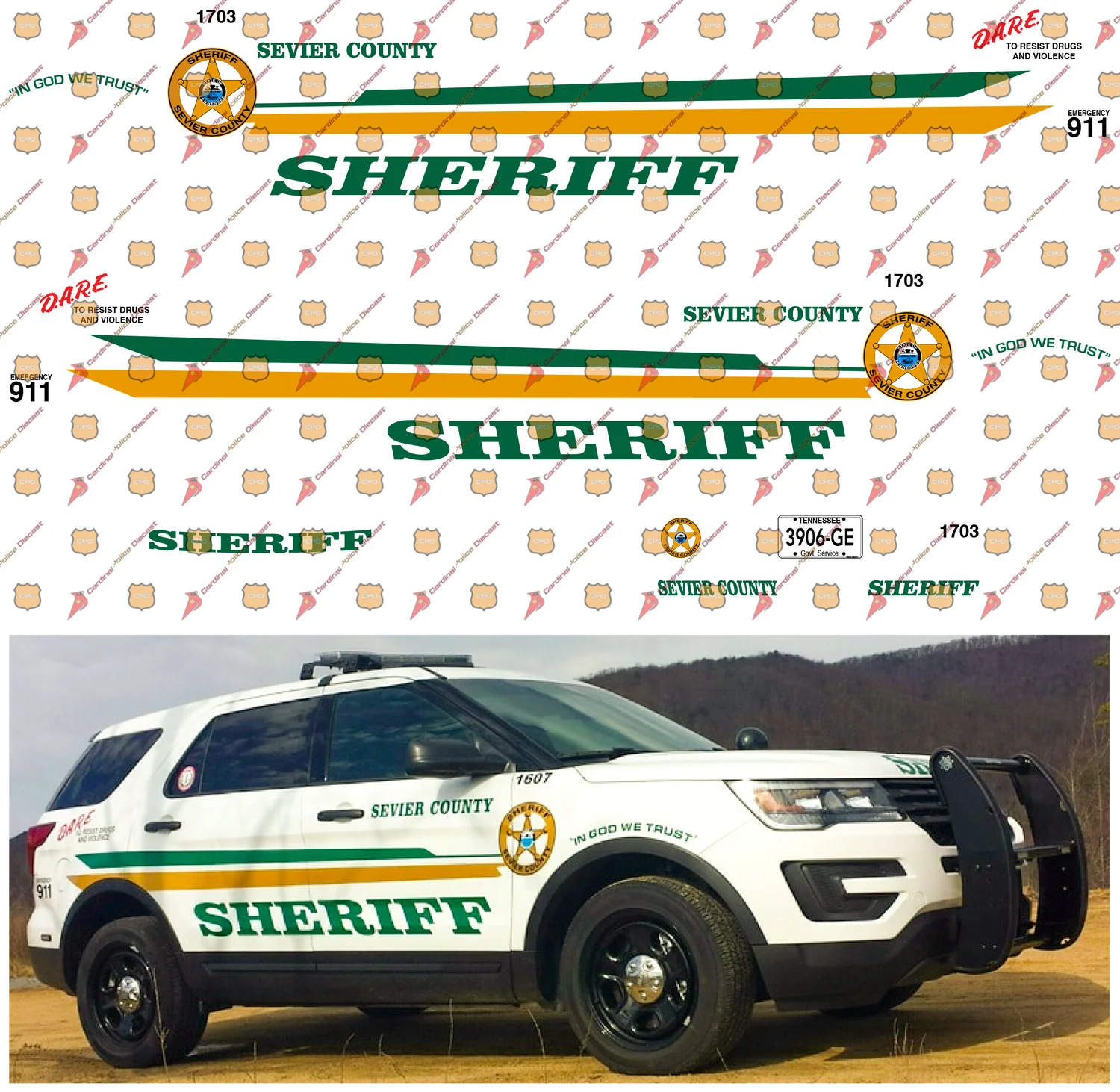 Sevier County, TN Sheriff's Office — Cardinal Police Diecast
