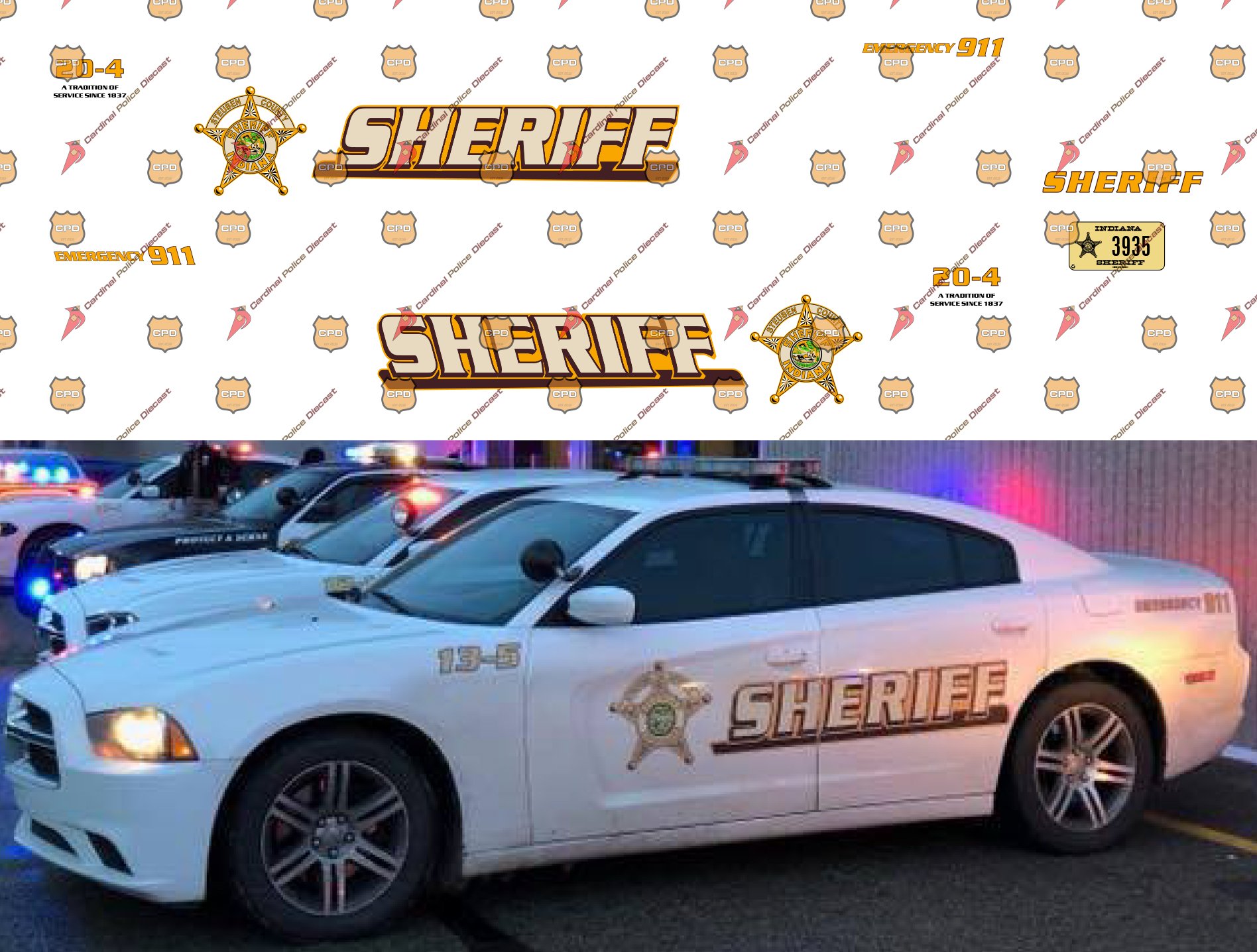 SHERIFF 1/25-1/24 Scale Police Decals Generic No Specific Dept. 
