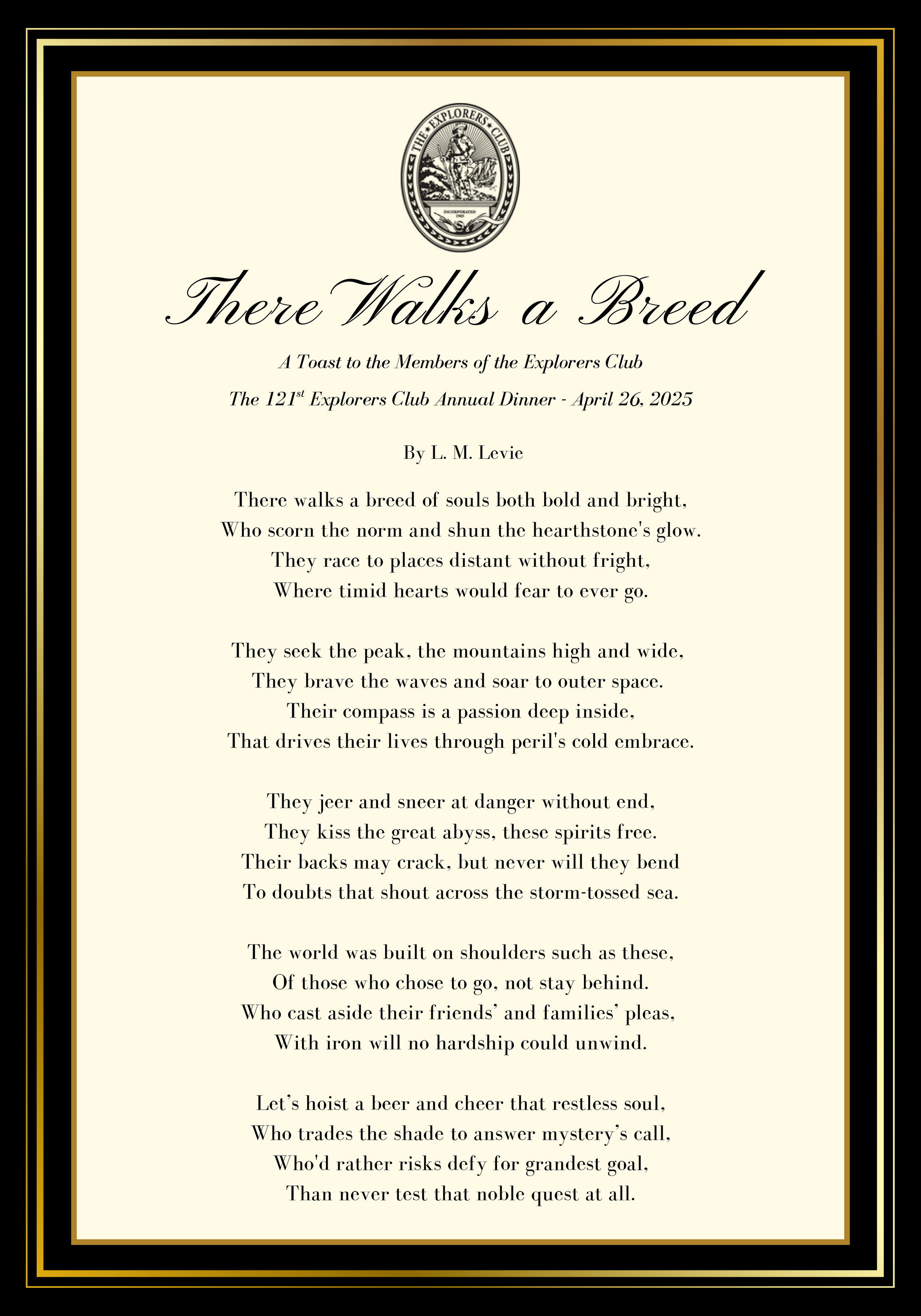 There Walks a Breed Poem
