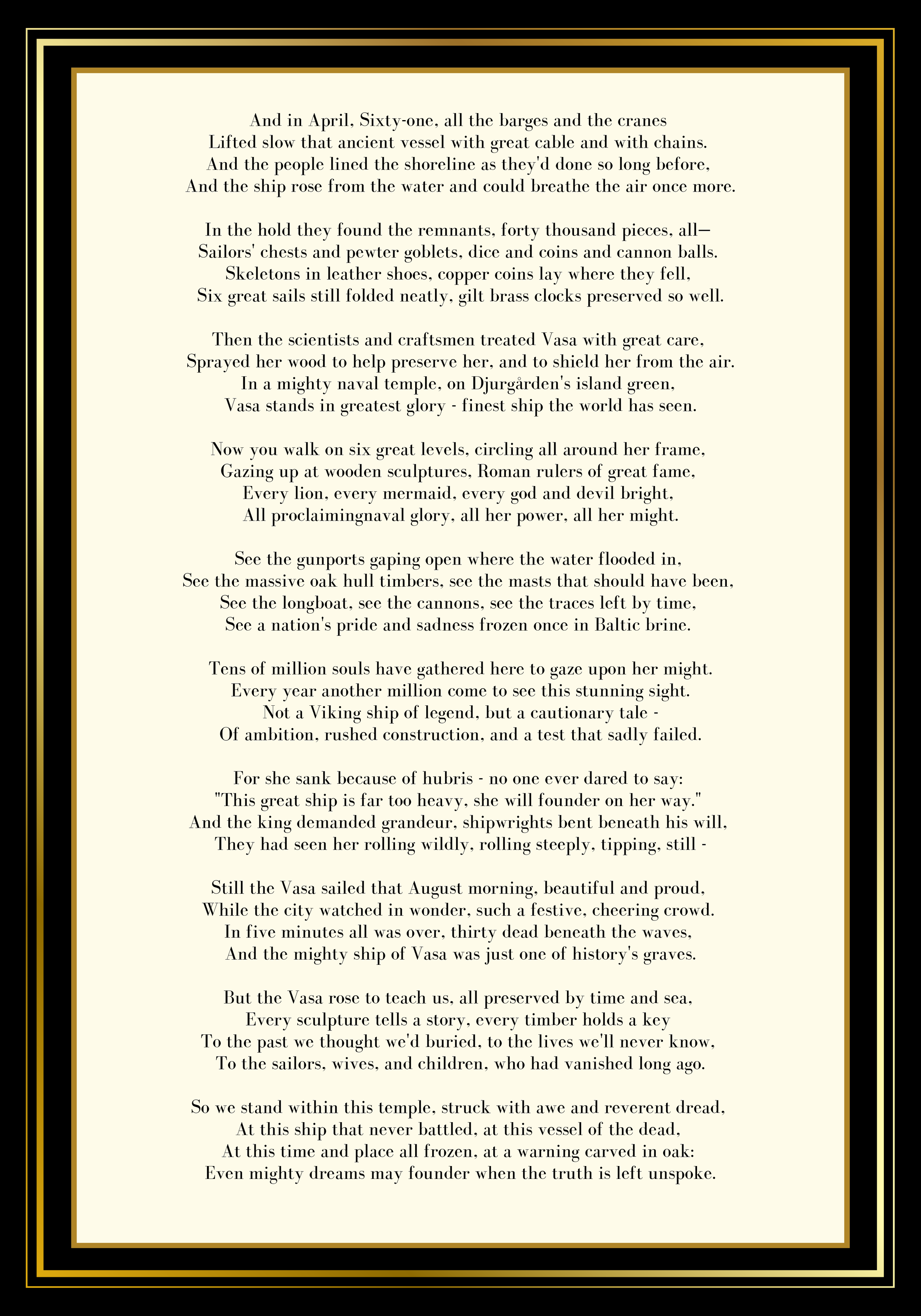 The Ballad of Vasa by L. M. Levie