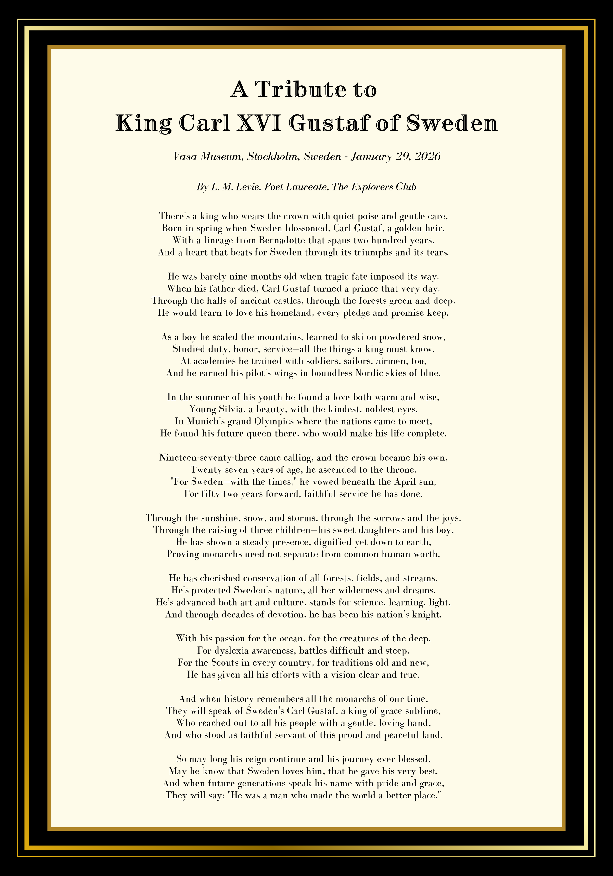 A Tribute to King Carl XVI Gustaf