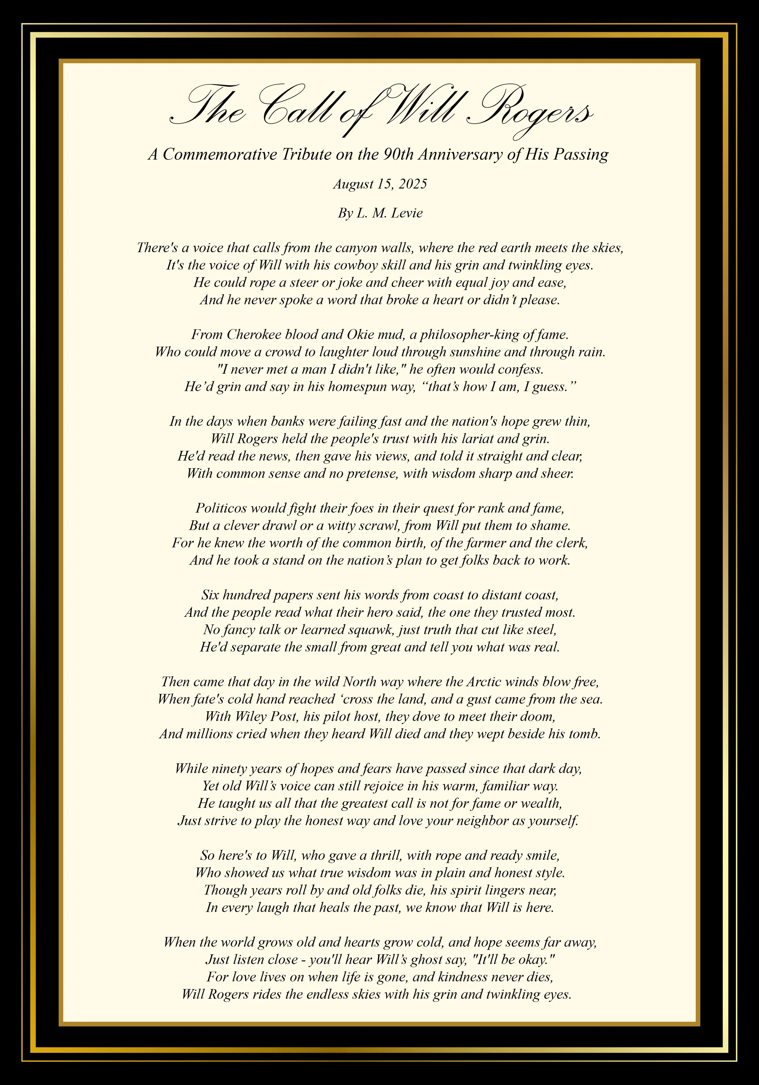 The Call of Will Rogers