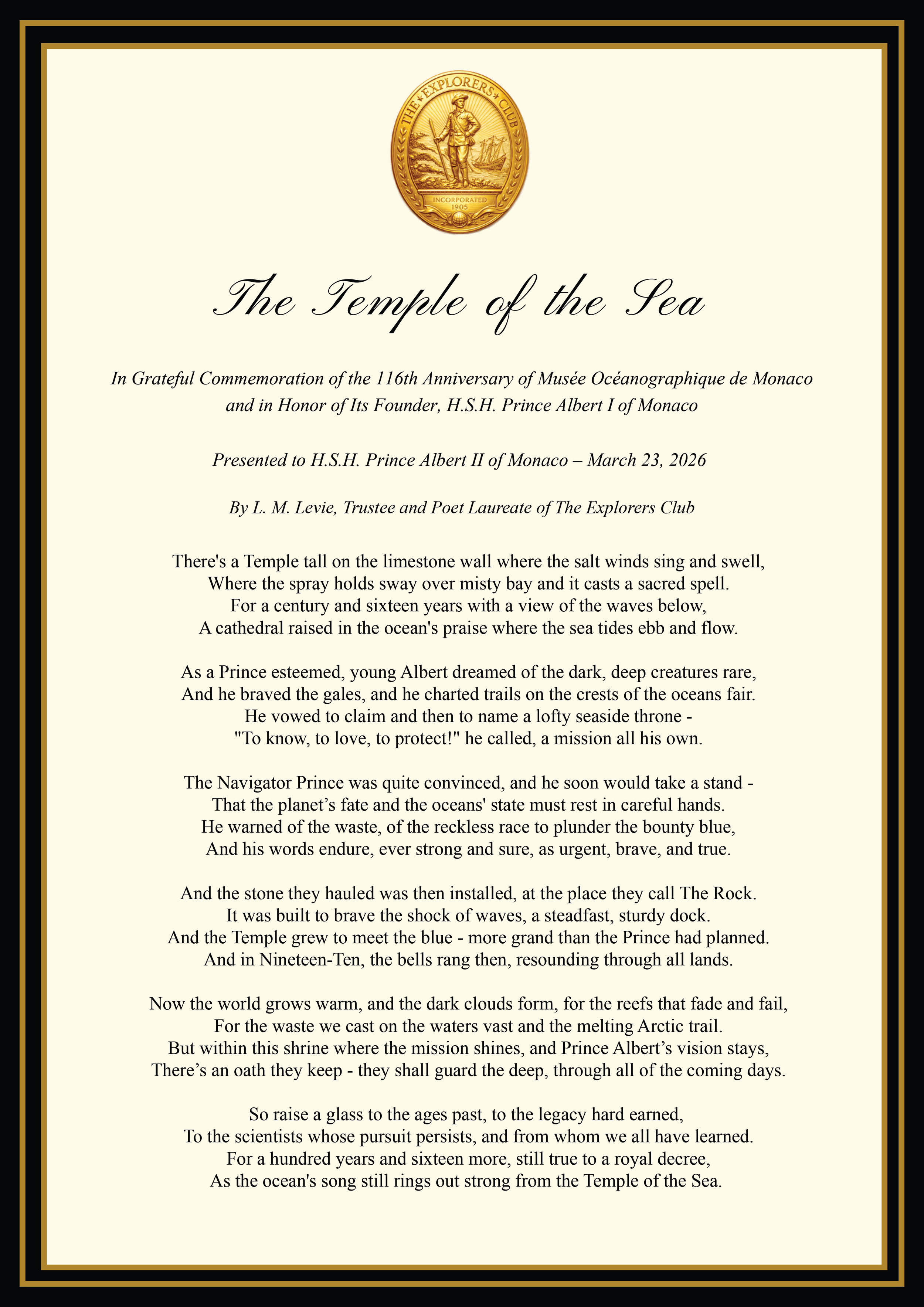 Temple of the Sea Poem