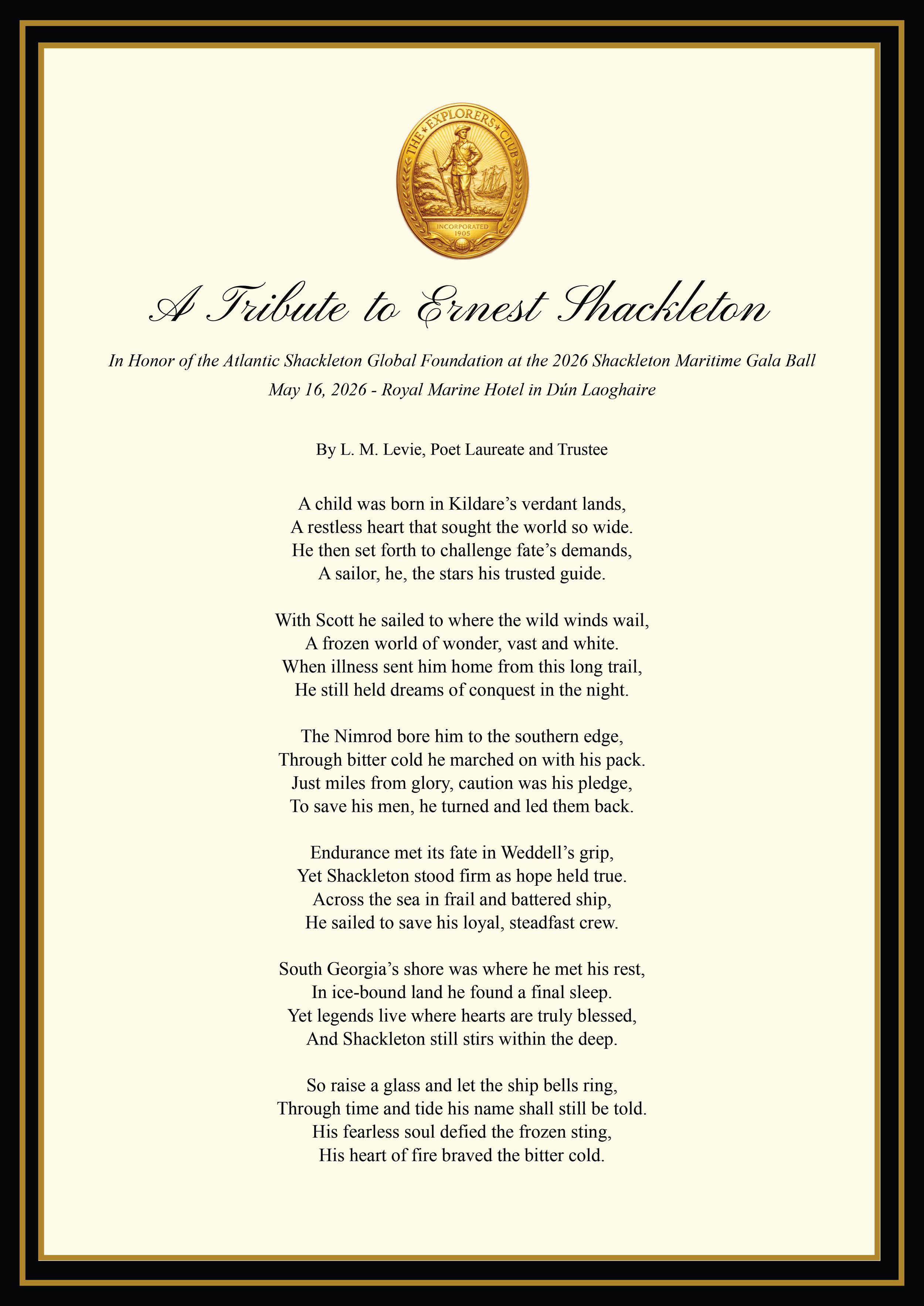 A Tribute to Ernest Shackleton