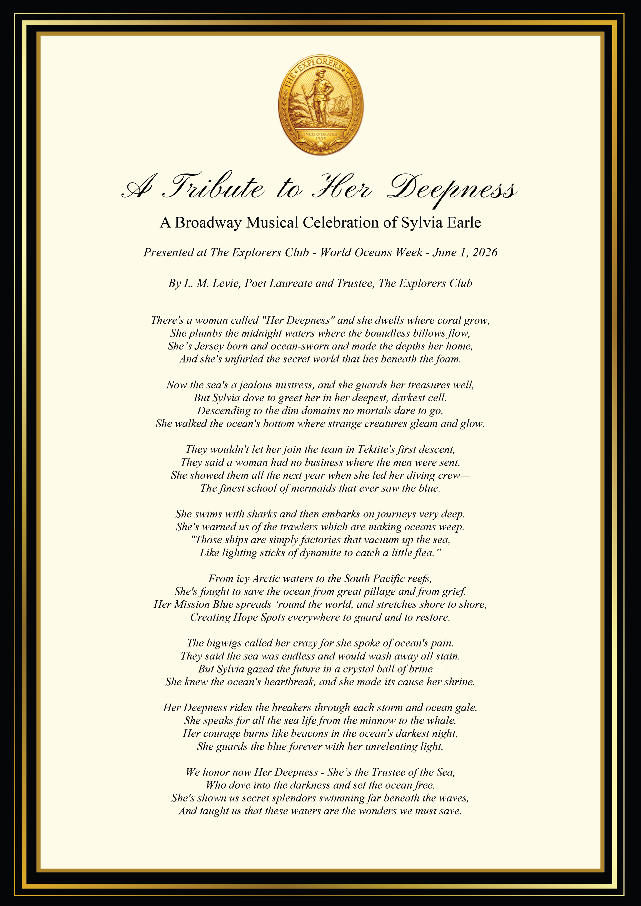 A Tribute to Her Deepness