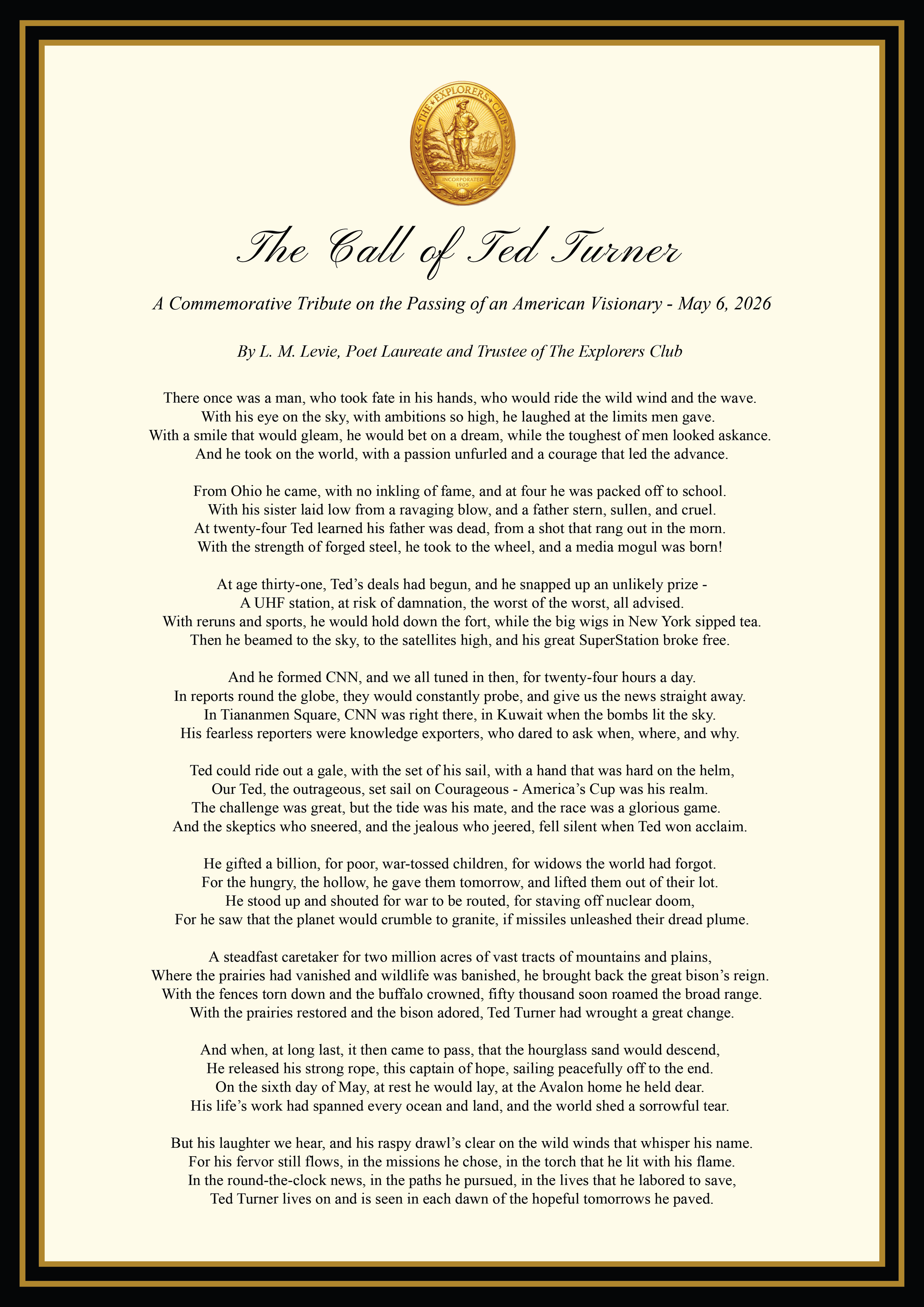 The Call of Ted Turner by L. M. Levie