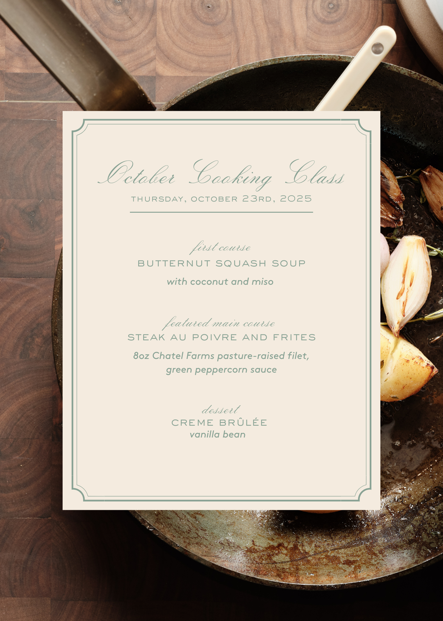 OCTOBER COOKING CLASS — Le Bon Nosh | Restaurant • Market • Community ...
