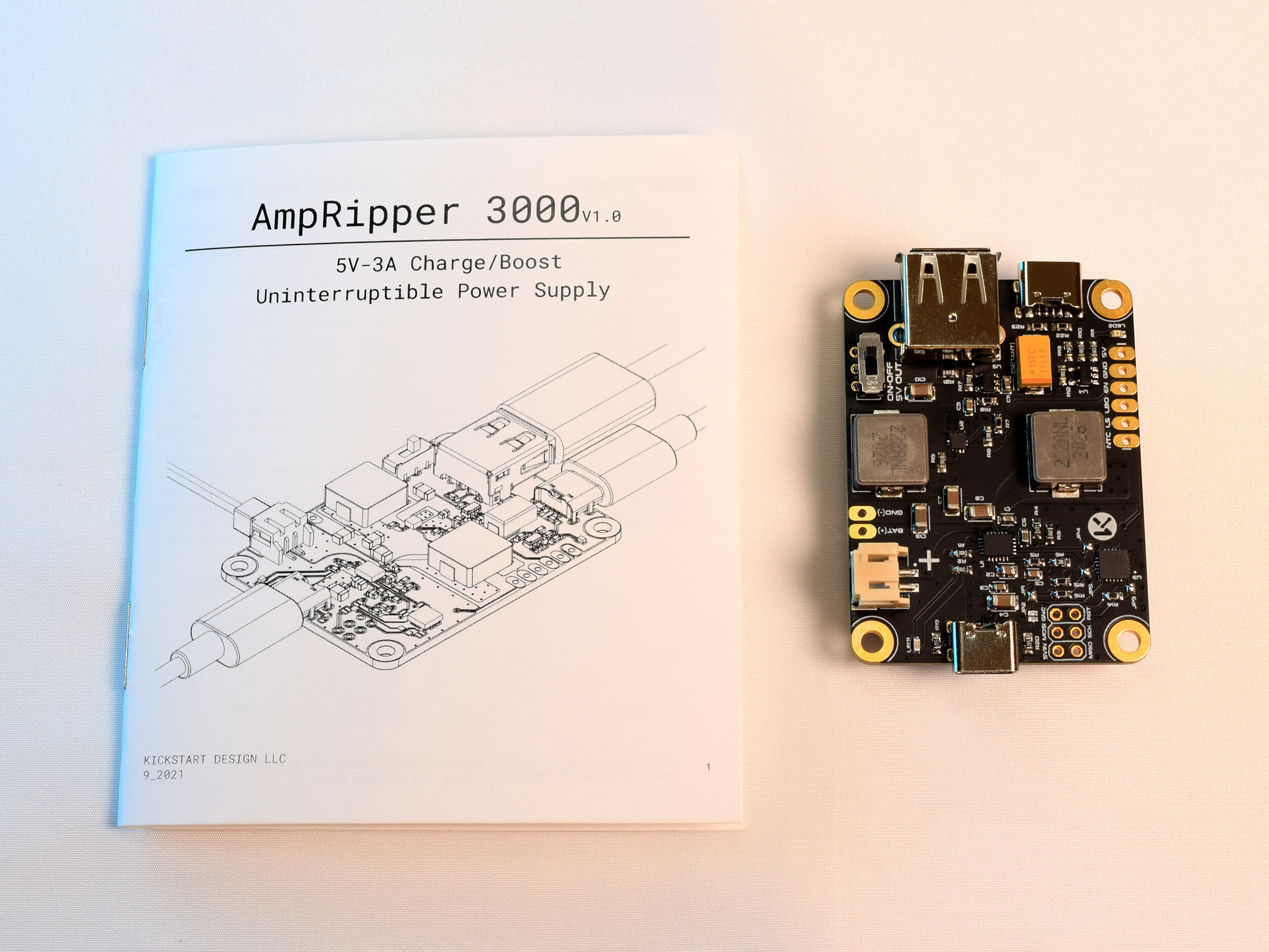 AmpRipper 3000 3A Output USB Boost With Manual, Rasberry Pi 4 Battery Module