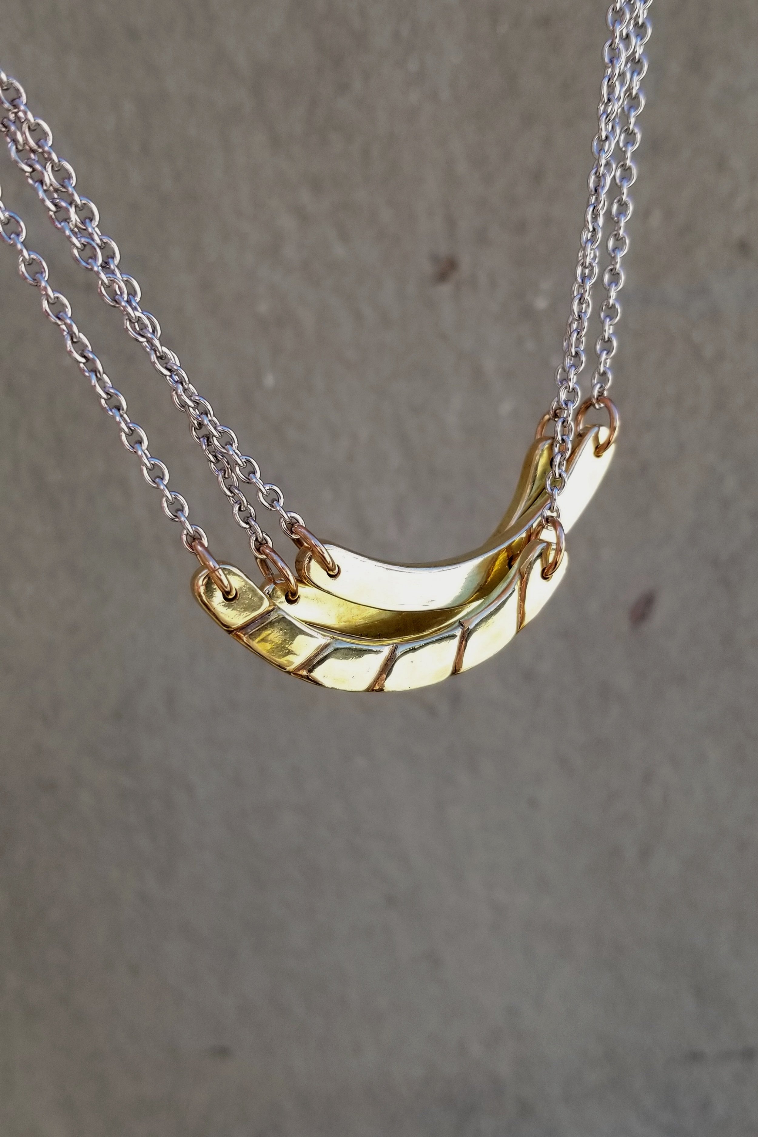Polished Brass Arc Necklace