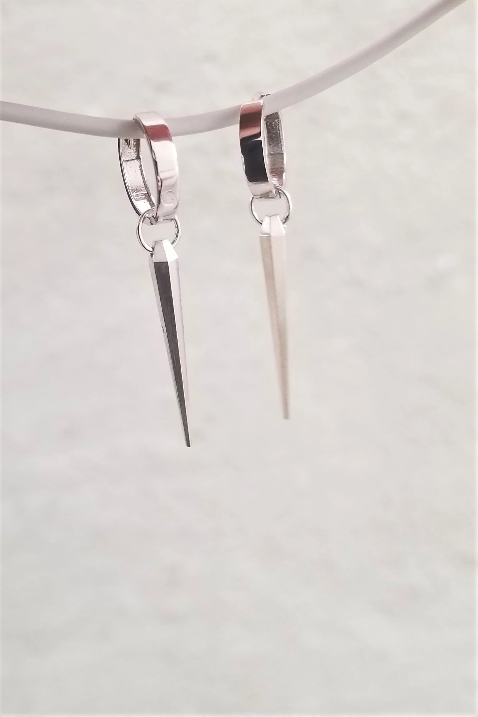 Sterling Silver Faceted Drop Earrings