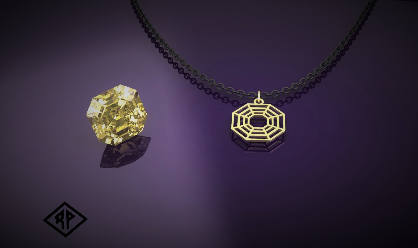 Assher Cut Gold Pendant : Make 100