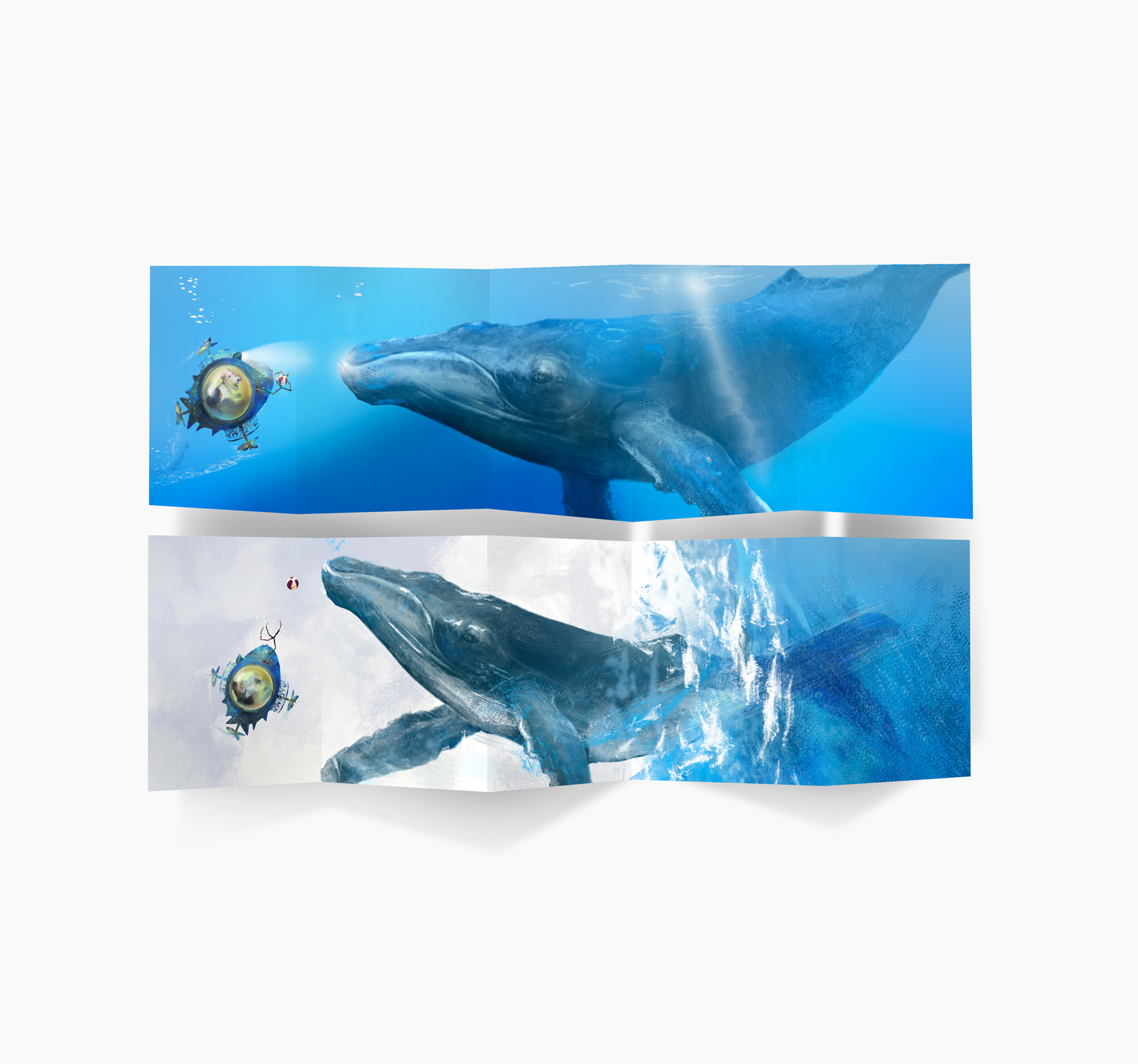 Whale Spotting Storytelling Greeting Card. Tell your story on both sides of this illustrated card and send a special gift to someone special