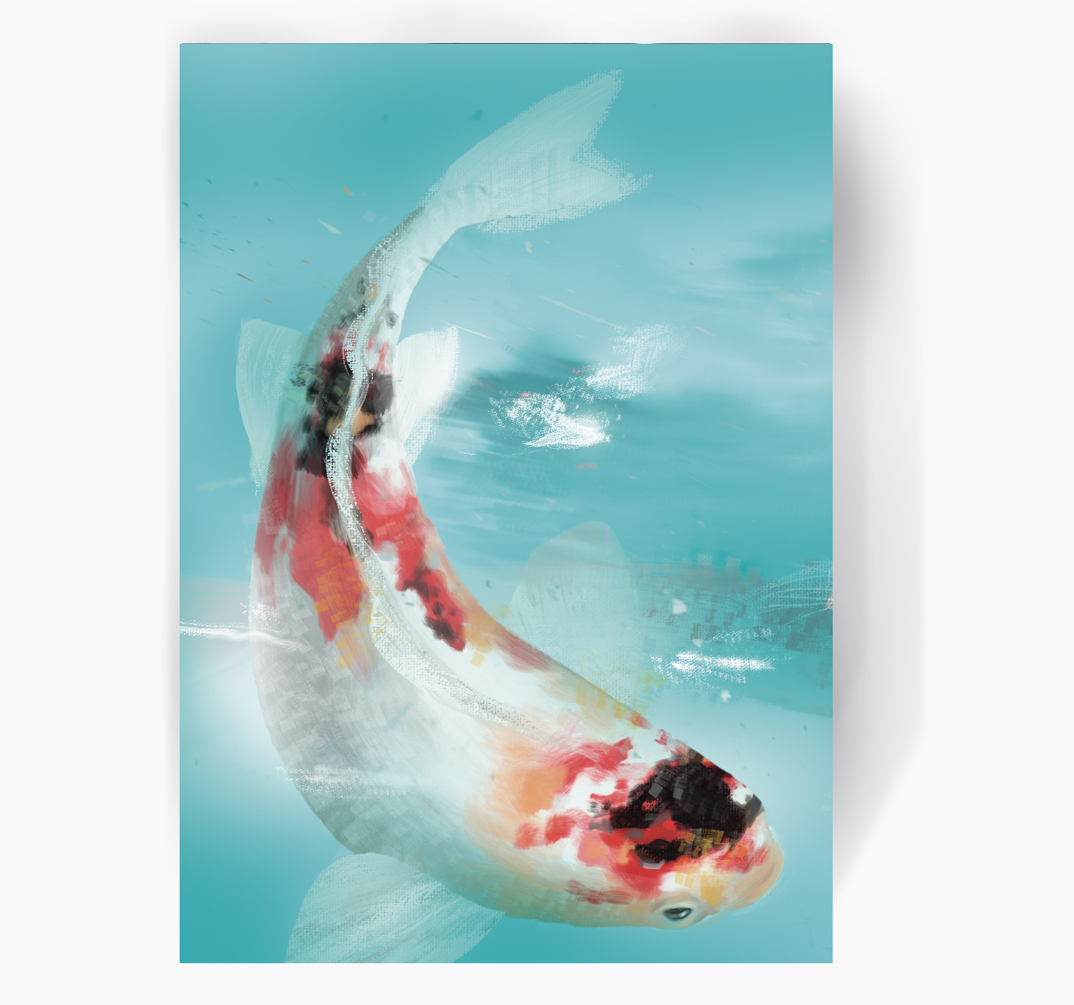 Koi Happy Birthday Storytelling Greeting Card Cover. Tell your story on both sides of this illustrated card and send a special gift to someone special