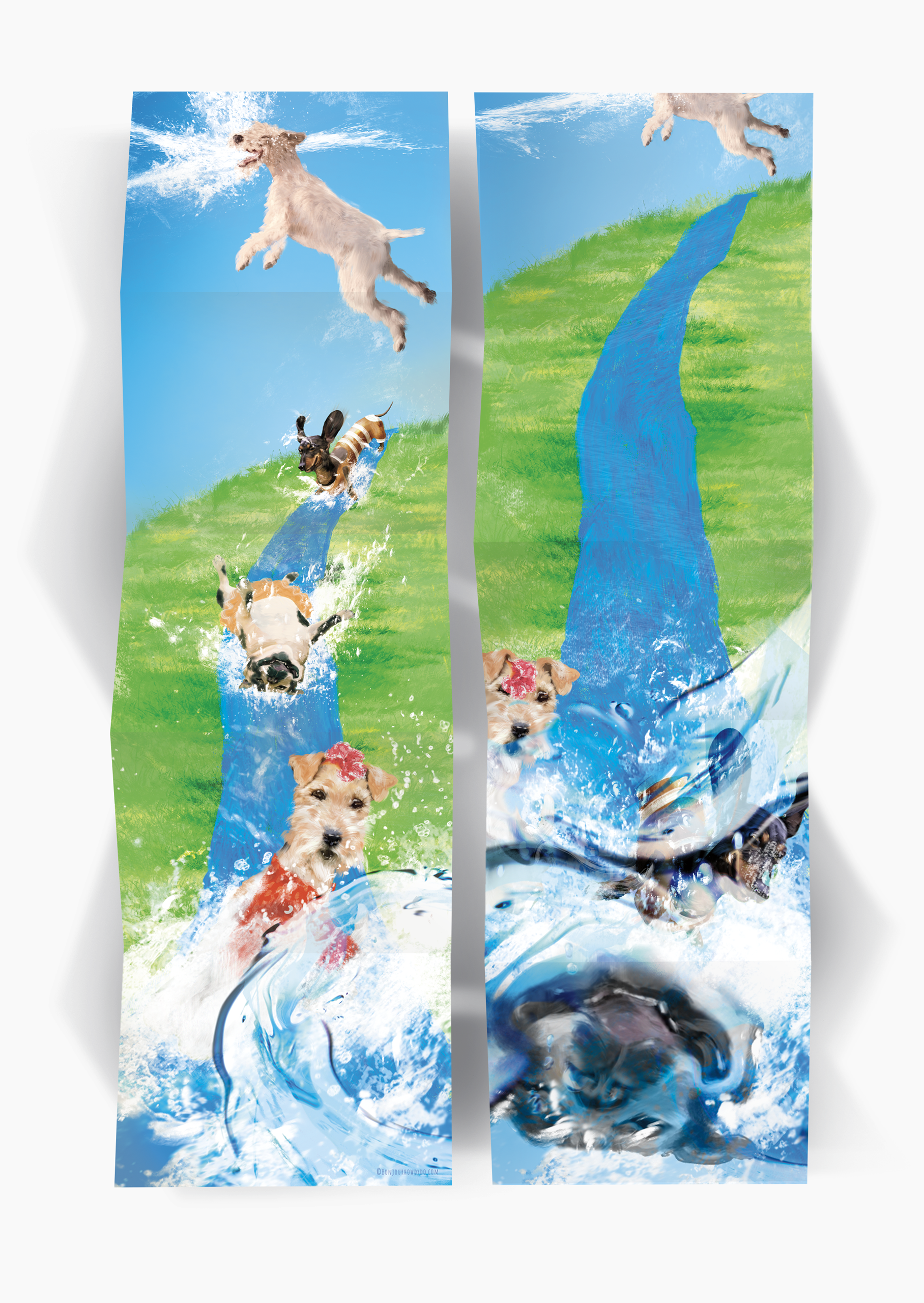 Summer Kawabunga Storytelling Greeting Card. Tell your story on both sides of this illustrated card and send a special gift to someone special