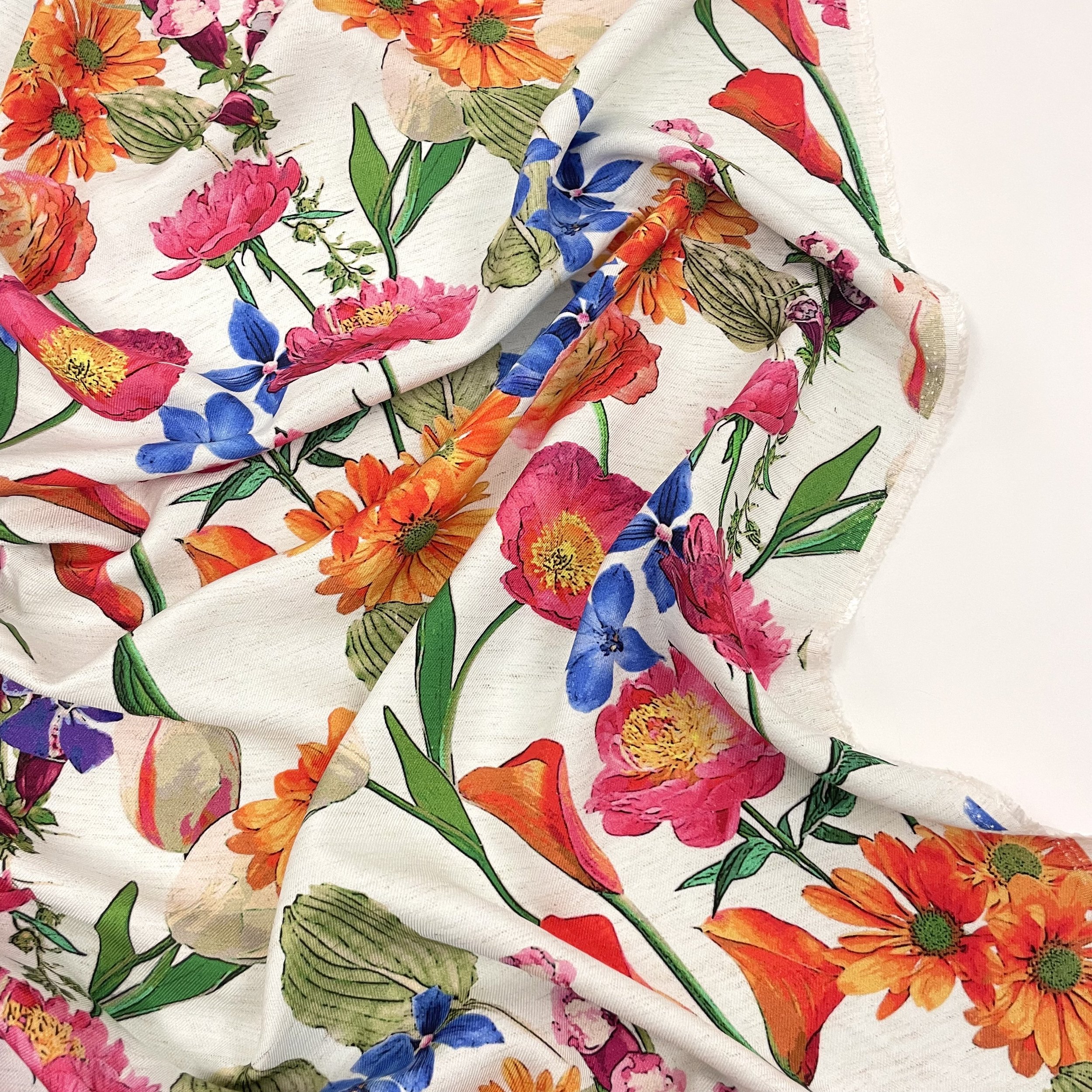 Hey Sew Sister - Summertime Garden - Floral Print Linen and Rayon Blend Fabric 2.jpeg
