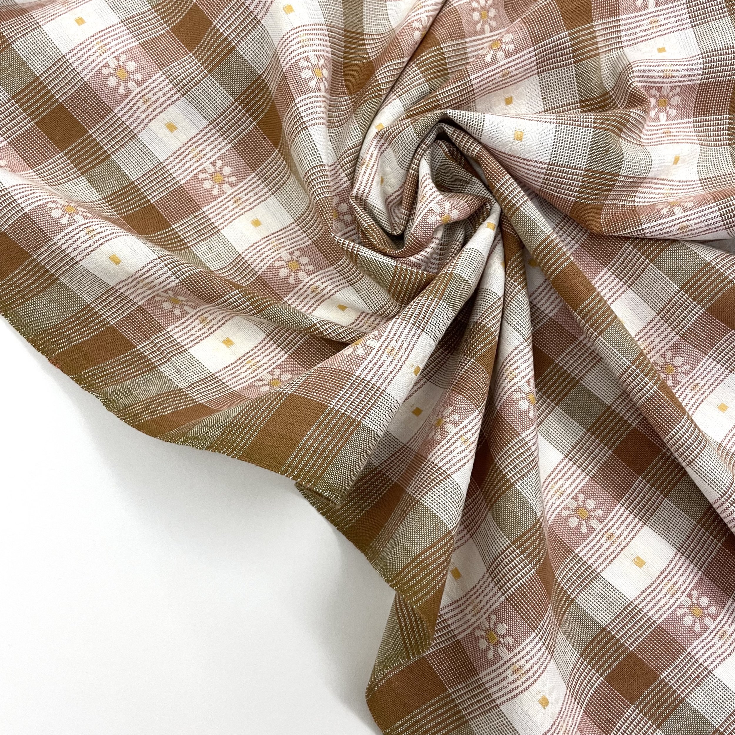Hey Sew Sister - Fableism - Rose Gold - Golden Hour - Cotton Check Daisy Fabric 3.jpeg