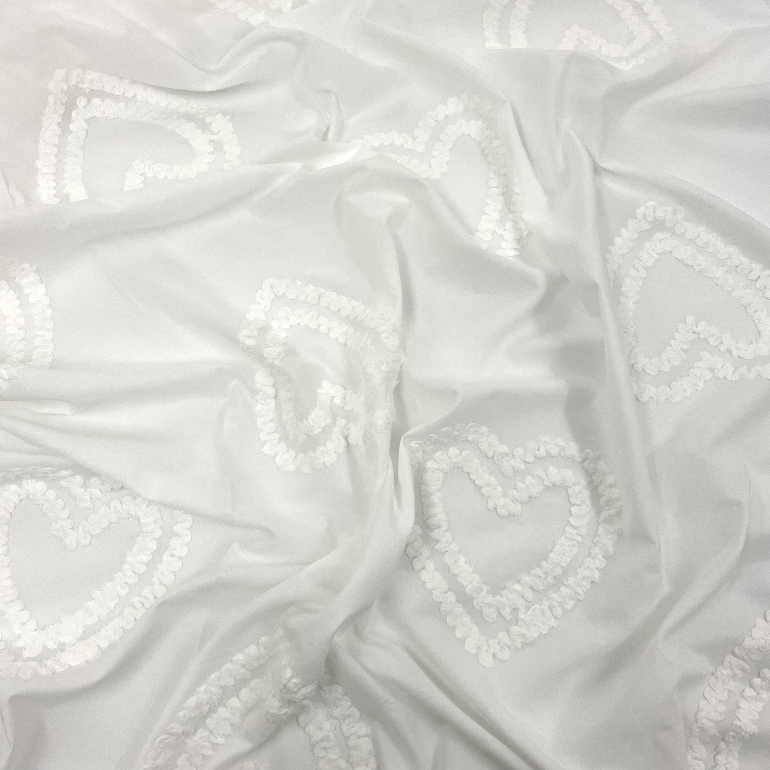 Hey Sew Sister - Mon Coeur - White Heart Embroidered Cotton Fabric 3.jpeg