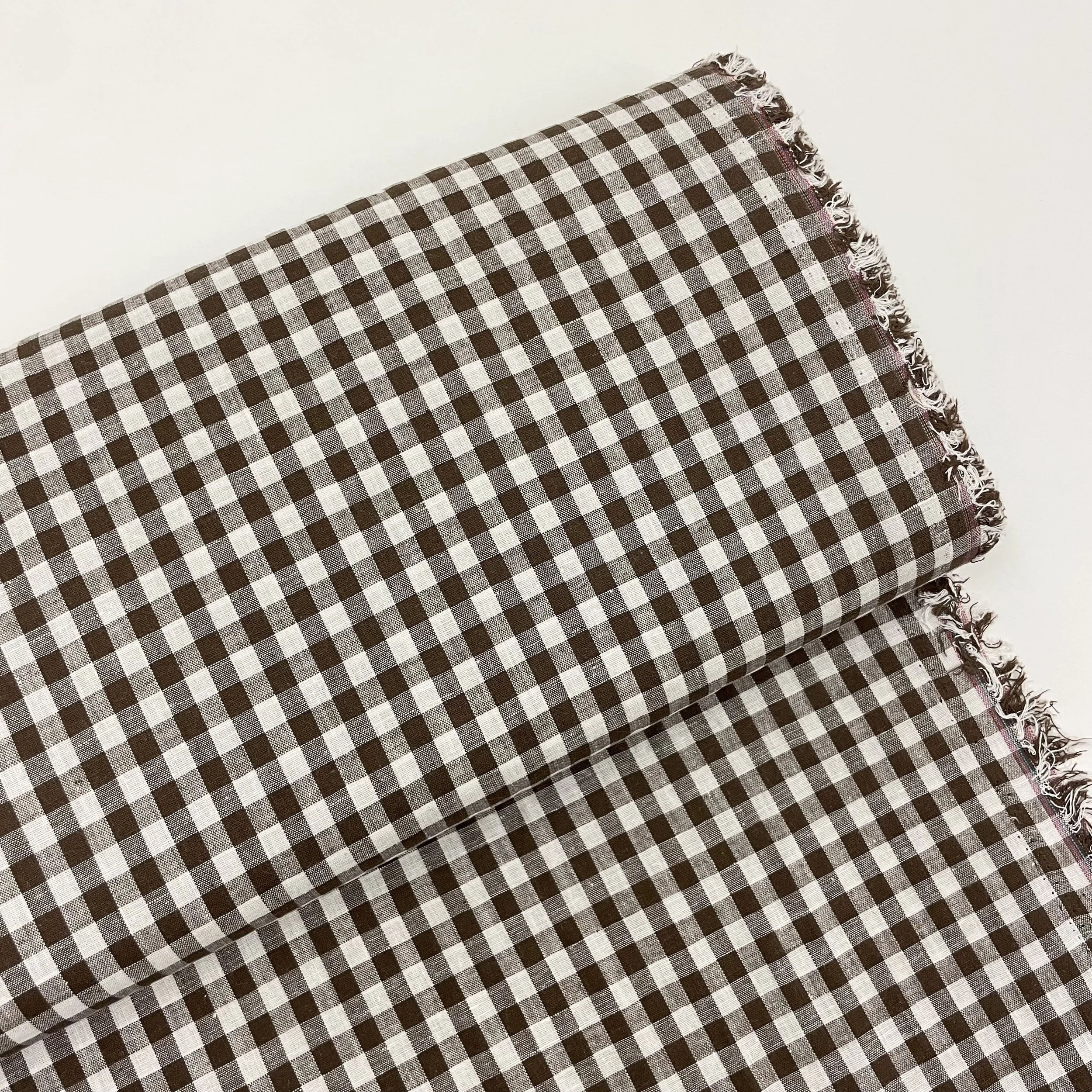 Hey Sew Sister - Cocoa - Chocolate Brown and White Cotton Gingham Fabric 1.jpeg
