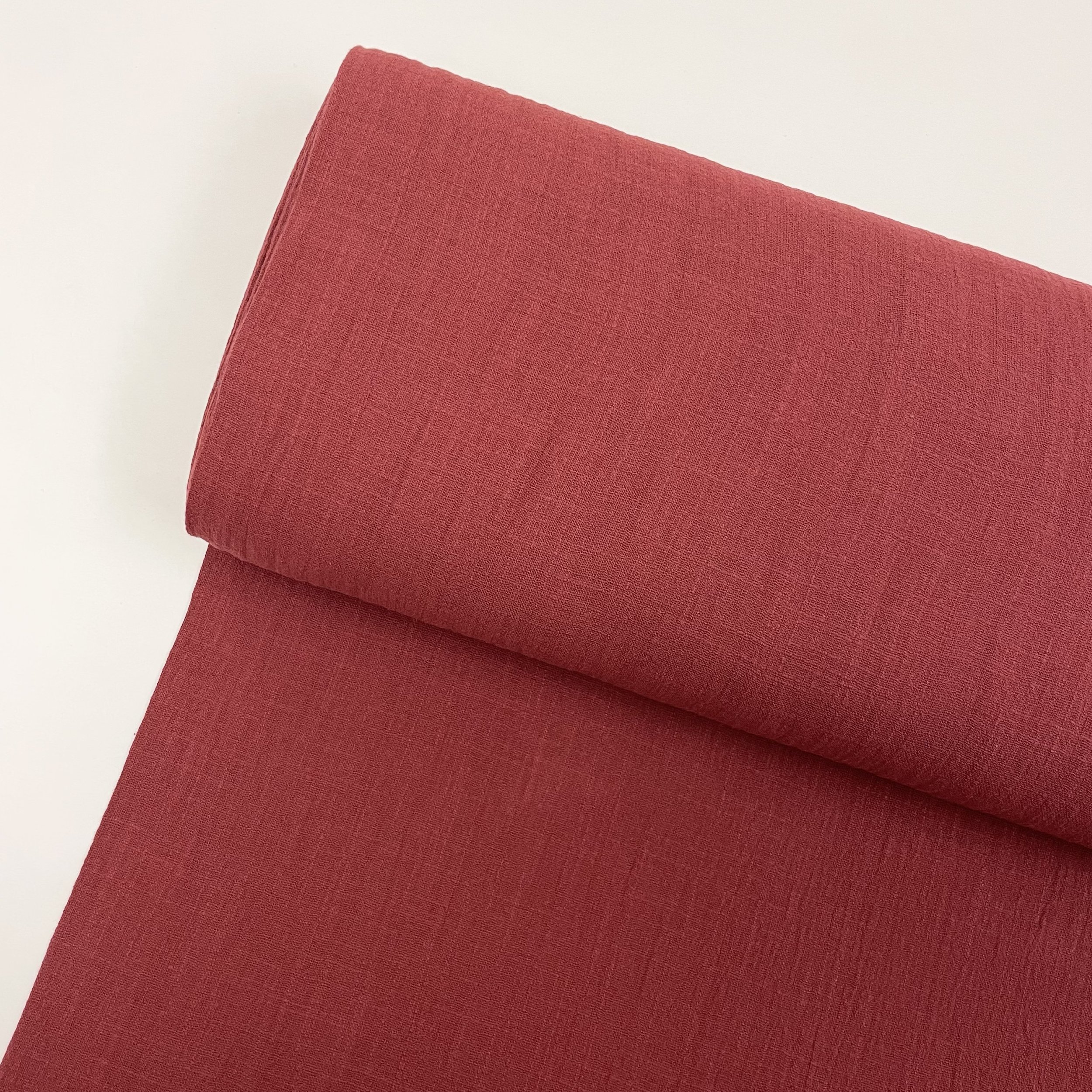Hey Sew Sister - Lightweight Slub Cotton Fabric - Brick Red 1.jpeg