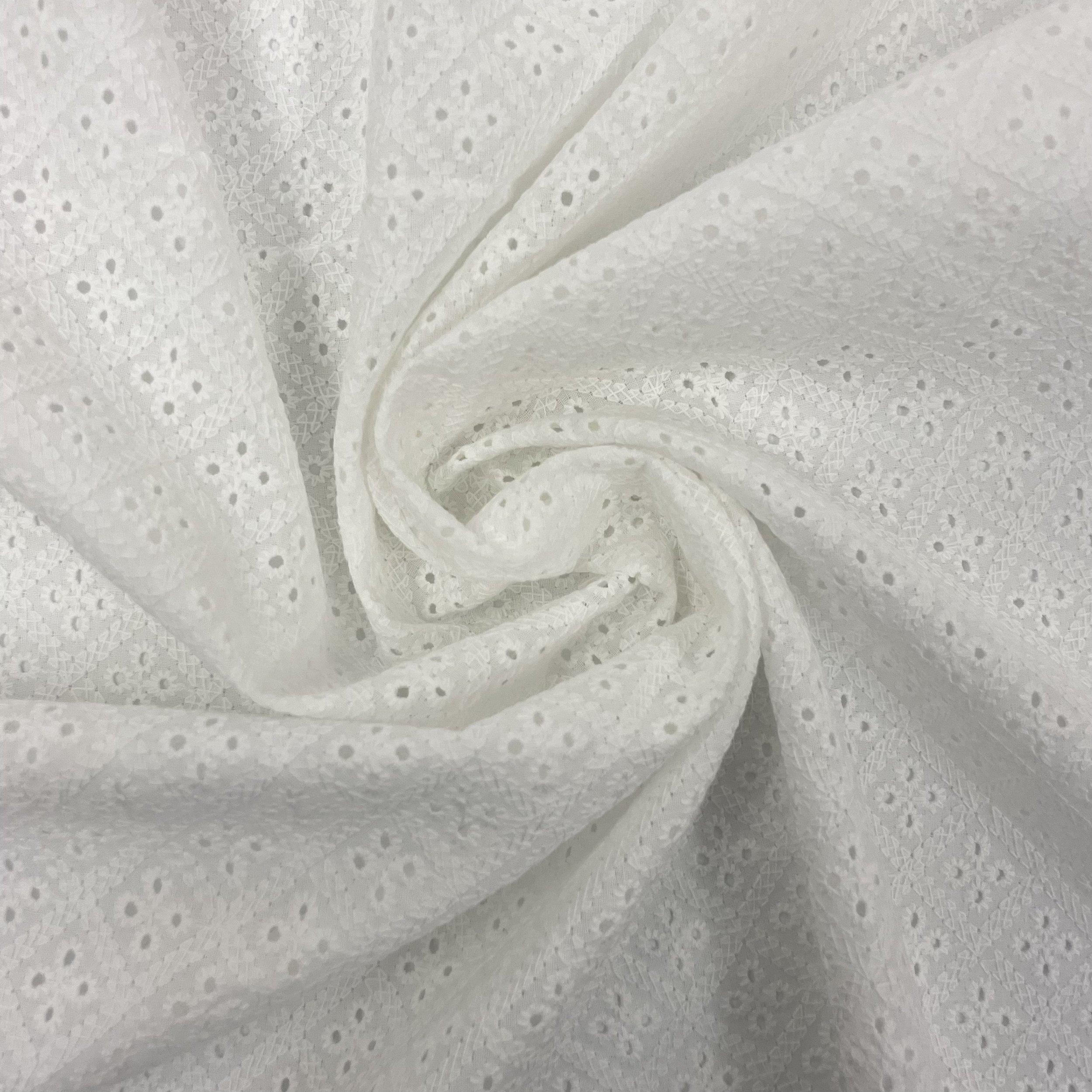 Hey Sew SIster - Eyelet Embroidered Cotton Fabric - Tiny Flower Trellis - White 4.jpeg