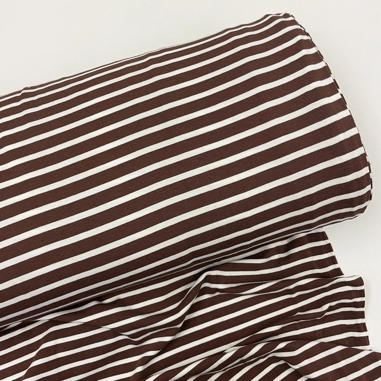 Hey Sew Sister - Bamboo Mariner French Terry Stripe Fabric - Browna and White Stripe - Cocoa 1.jpeg